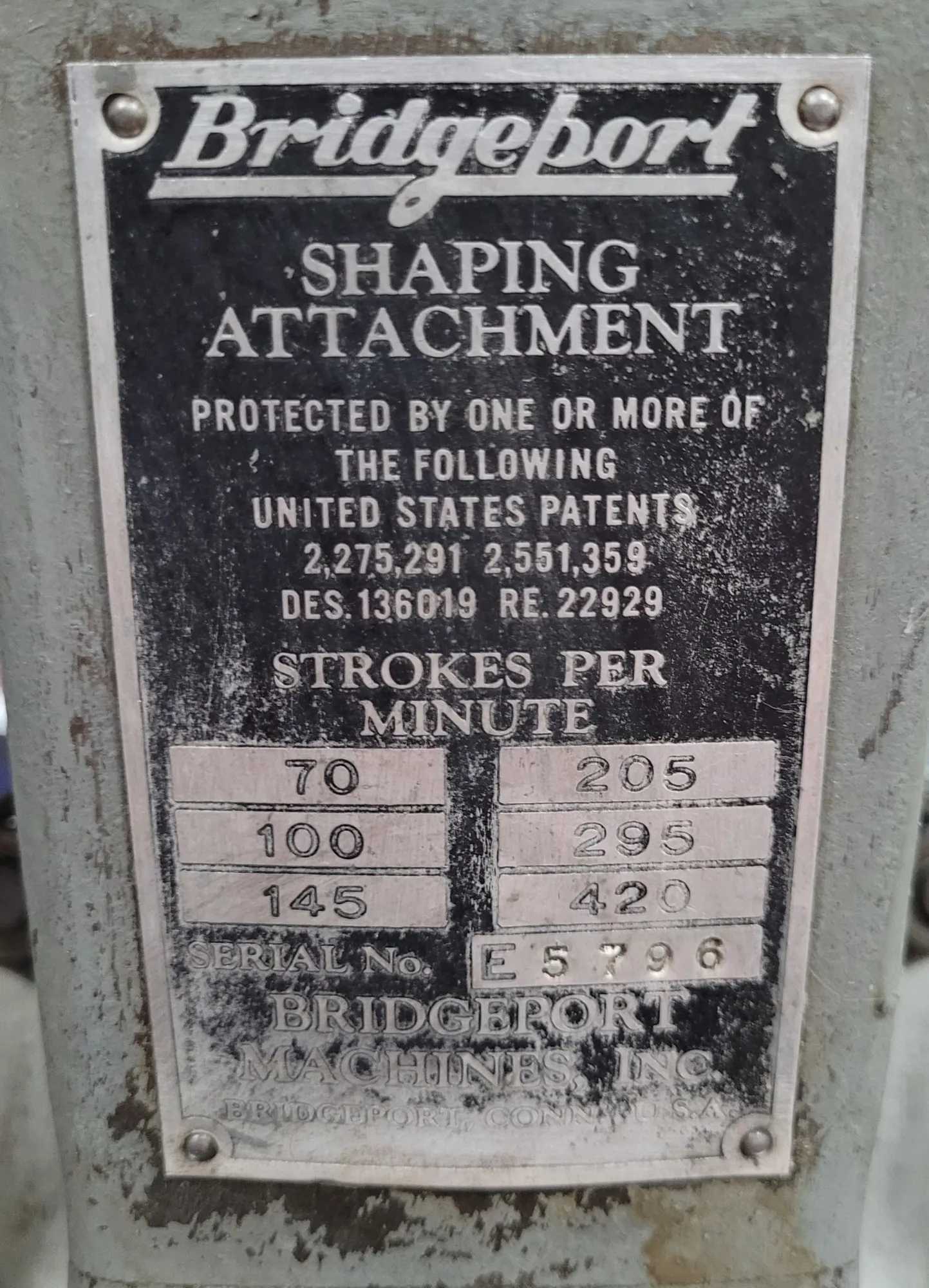 BRIDGEPORT E SHAPING HEAD ATTACHMENT, 1/3 HP, 4" STROKE - PRECISION TOOLING SOLUTION - MACHINING TOOLING & PARTS