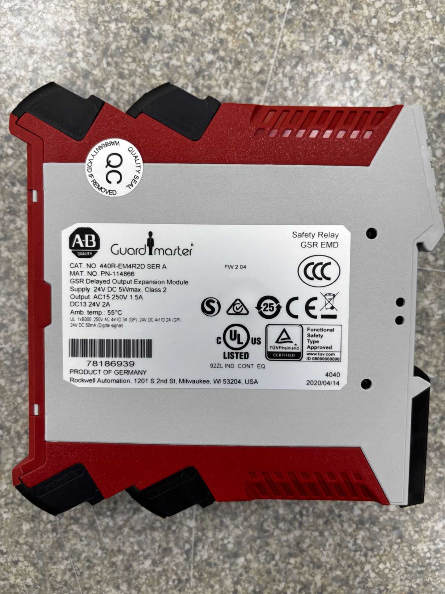 2020 ALLEN BRADLEY 440R-EM4R2D SAFETY RELAY - SAFETY RELAY