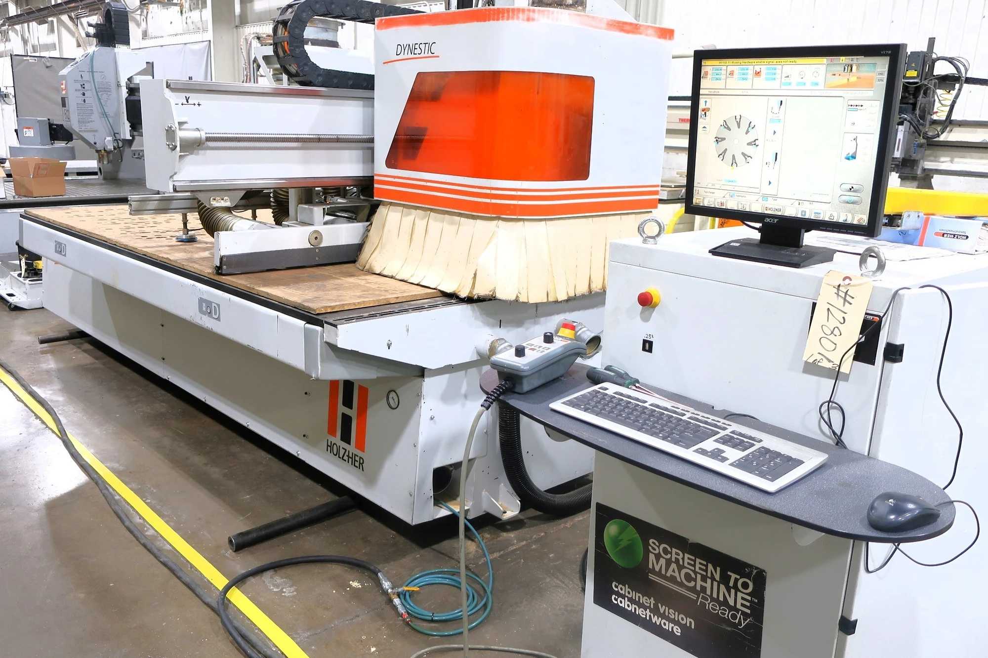 2011 HOLZ-HER DYNESTIC 7516 CNC ROUTER, 5'X10' TABLE, 15HP SPINDLE, 8-ATC, 10-SPINDLE DRILL BLOCK - CNC ROUTERS