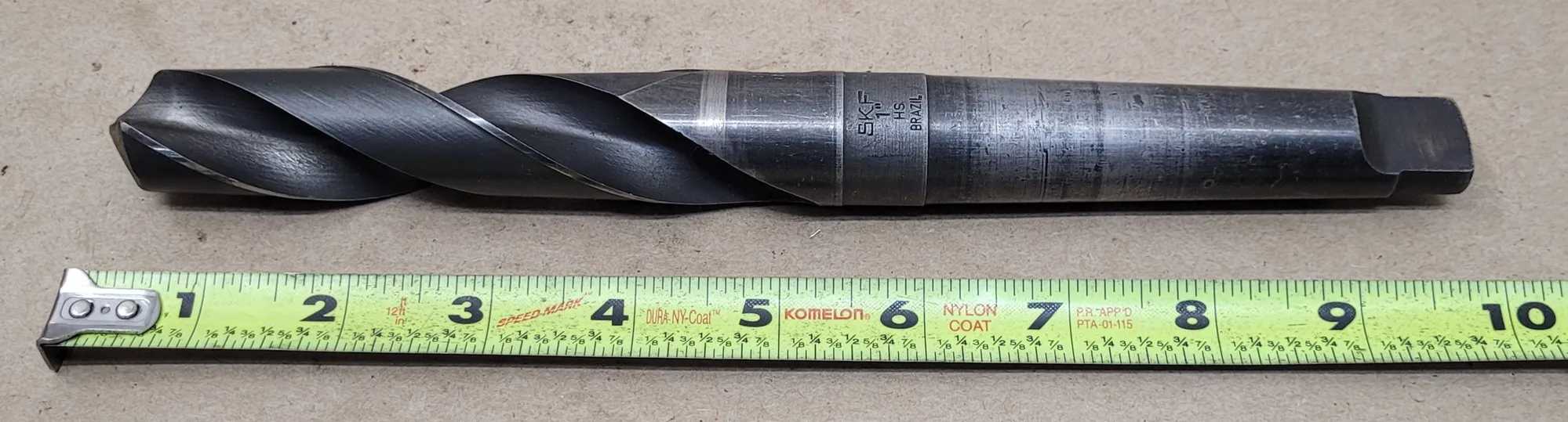 SKF 1-INCH HSS TWIST DRILL, 3MT MORSE TAPER, 10" OAL, 5" FLUTE LENGTH, 4.5" SHANK - MACHINE TOOLING