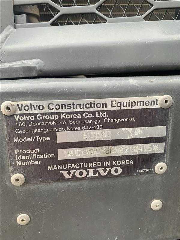 2016 VOLVO ECR58D MINI EXCAVATOR - MINI EXCAVATOR