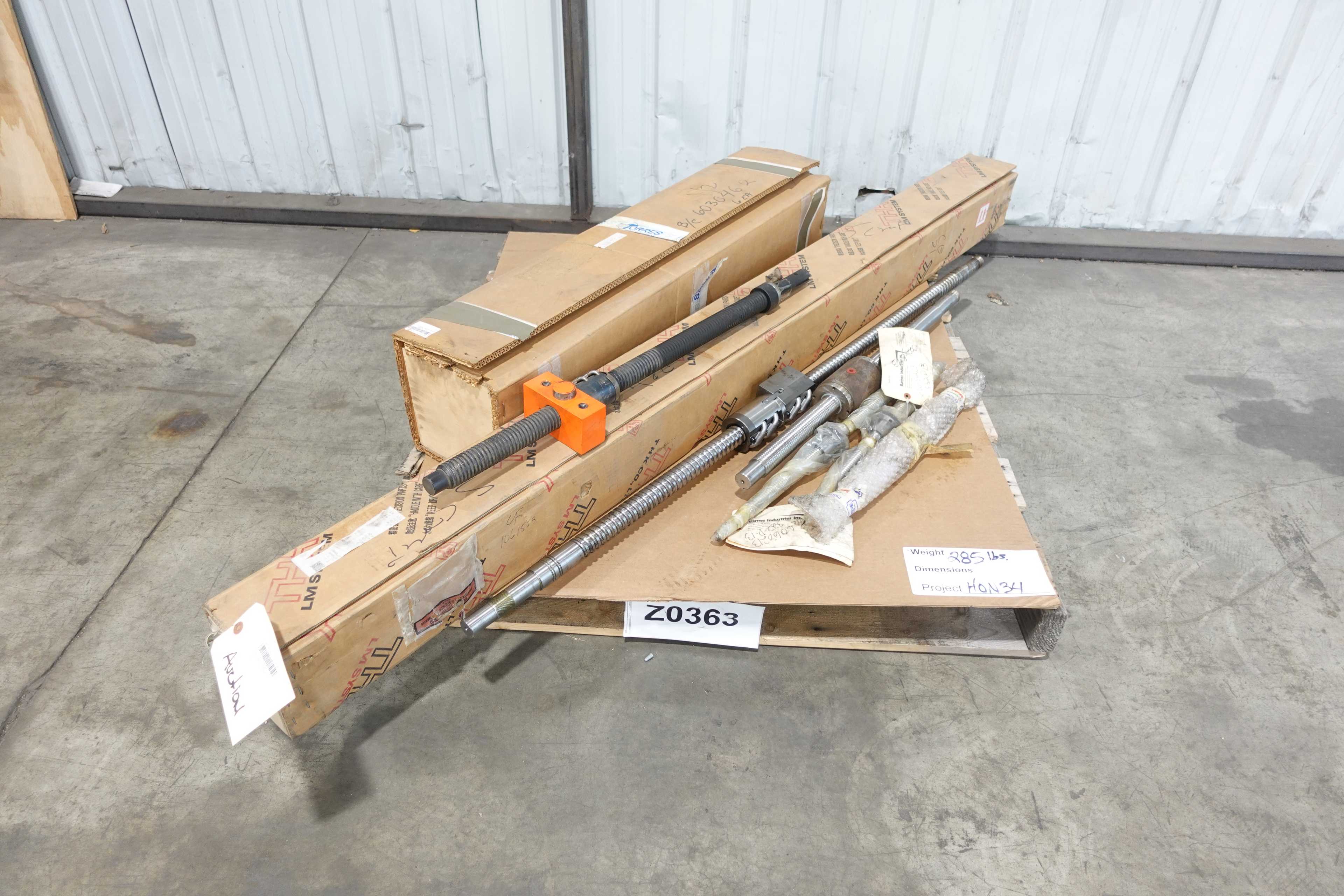 PALLET OF ASSORTED BALLSCREW ASSEMBLIES - LINEAR MOTION