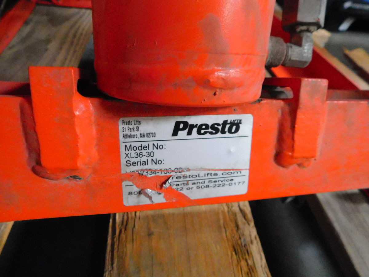 PRESTO XL36-30 TABLE LIFTS, 3000 LB CAP, 48X40IN, 7-44IN HT, 1 HP, 120/240V, 1PH - SCISSOR LIFTS