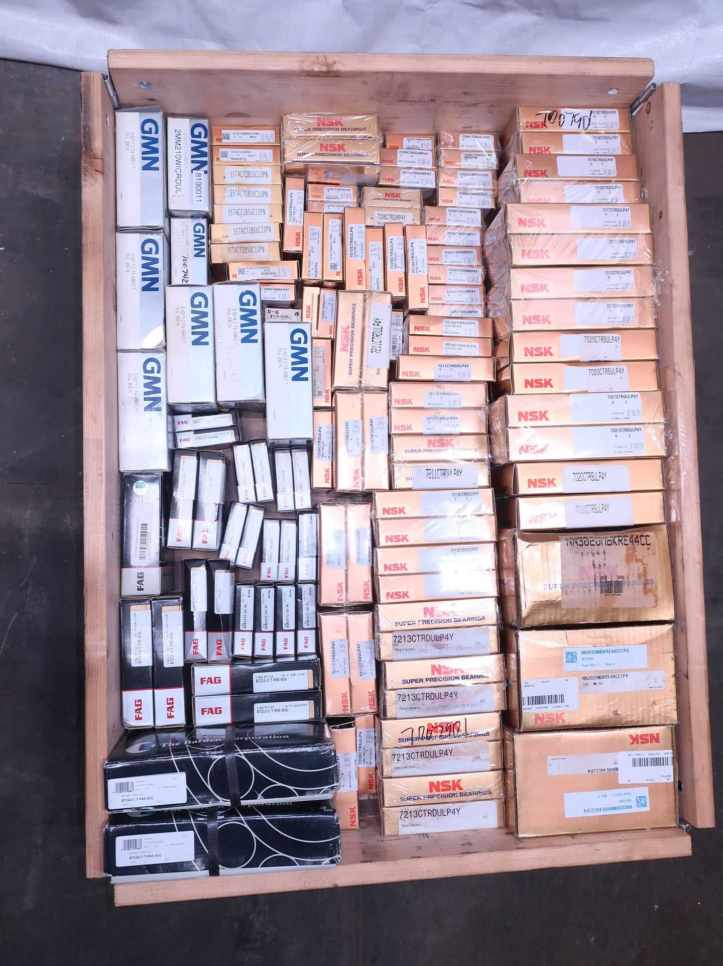 CRATE OF ASSORTED PRECISION BEARINGS - BEARINGS