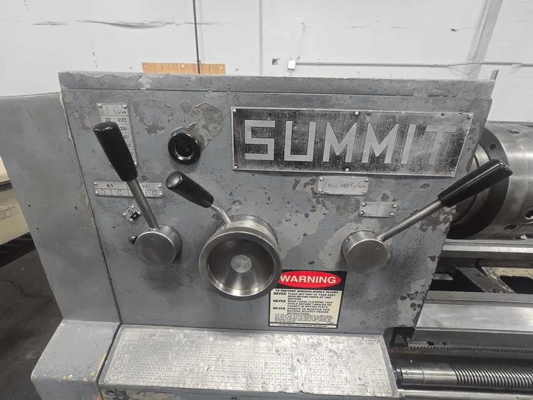 SUMMIT 20-4 X 80 GAP BED LATHE, 20-1/4" SWING, 80" CENTERS, 10HP, 11.5-1400RPM, 4-1/8" HOLE - MANUAL LATHES