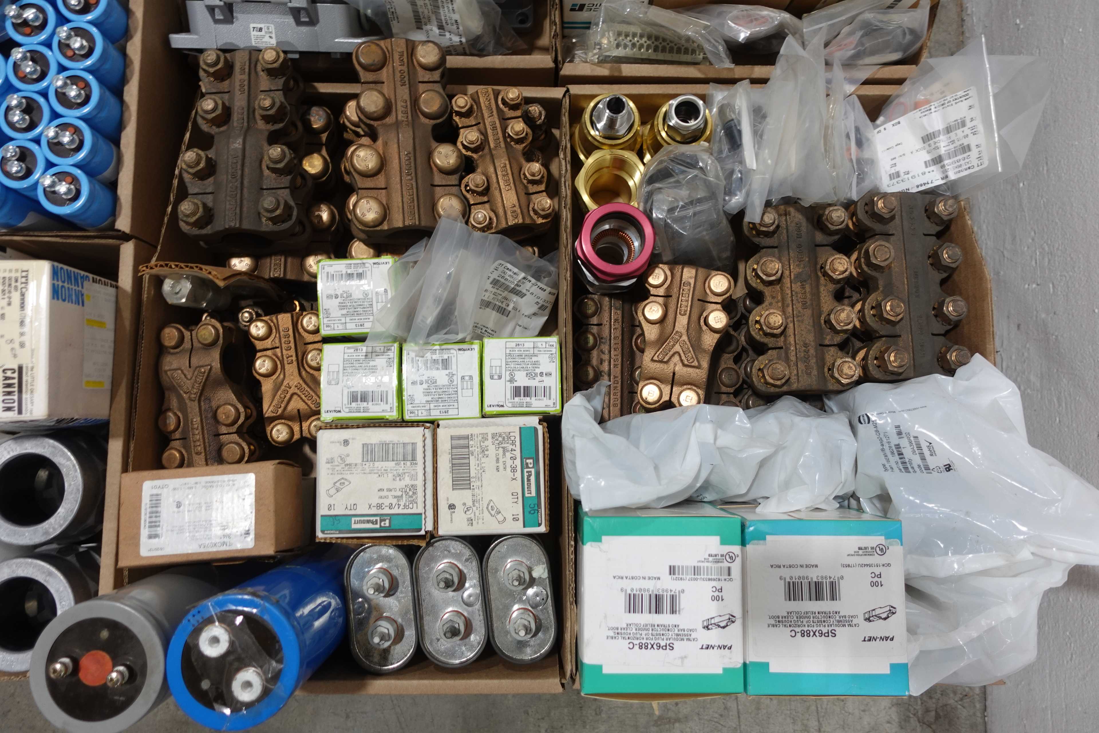 SKU 1733098 - 4 PALLETS OF ASSORTED CAPACITORS AND CONNECTORS - ELECTRICAL COMPONENTS