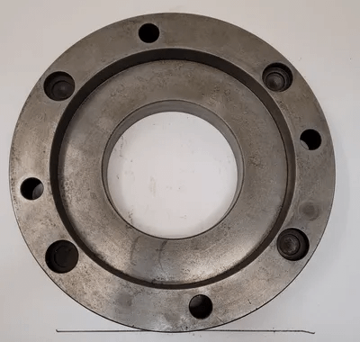 15" LATHE FACE PLATE - D1-8 MOUNT WITH 6-5/8" THROUGH HOLE - MACHINE TOOLING