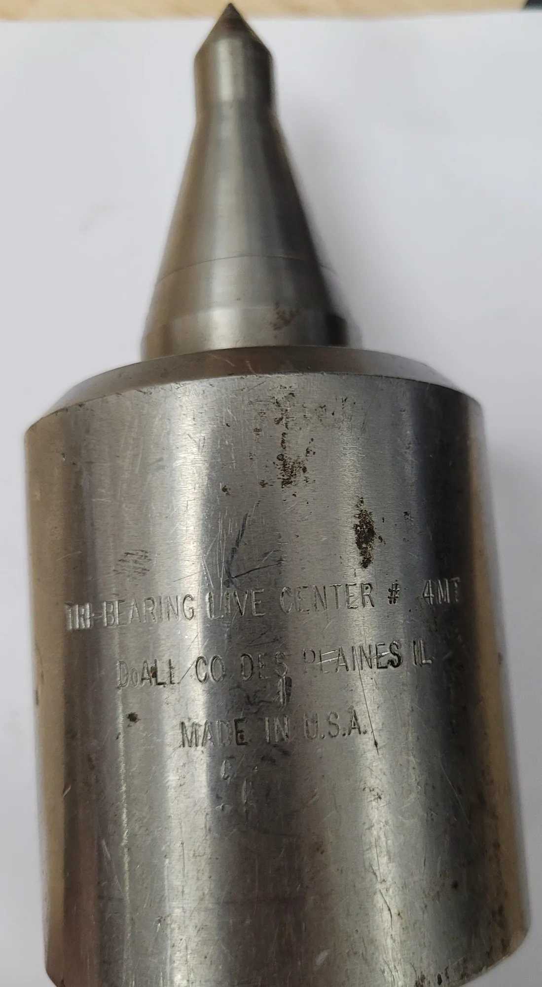 DOALL TRI-BEARING LIVE CENTER - #4MT TAPER - MACHINE TOOLING