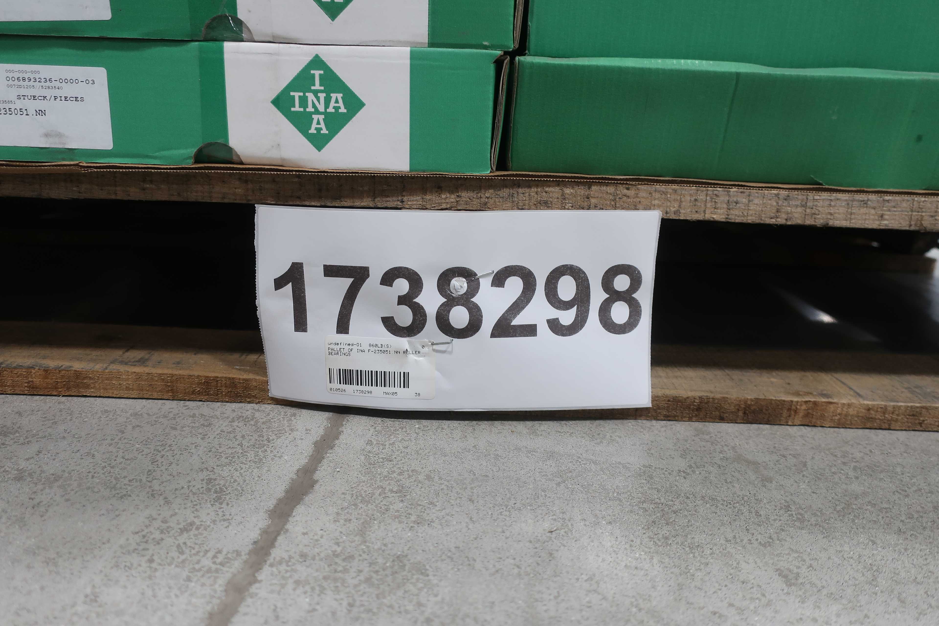 SKU 1738298 - PALLET OF INA F-235051.NN ROLLER BEARINGS - BEARINGS