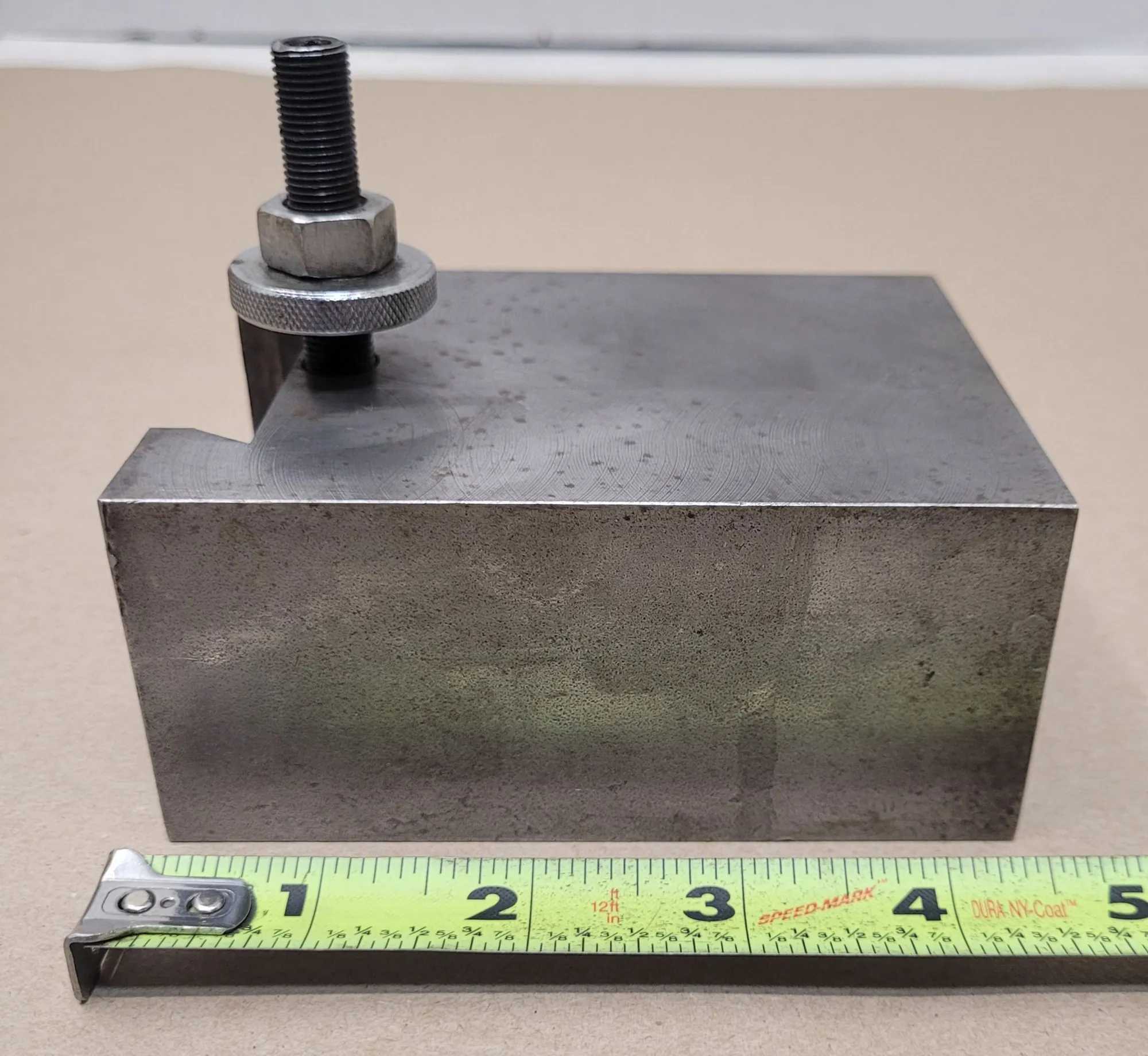 LATHE TOOLING QUICK CHANGE TOOL POST HOLDER 1" BORE, 2.25" WEDGE, 4.5"L X 3.5"W X 2"H. - MACHINE TOOLING