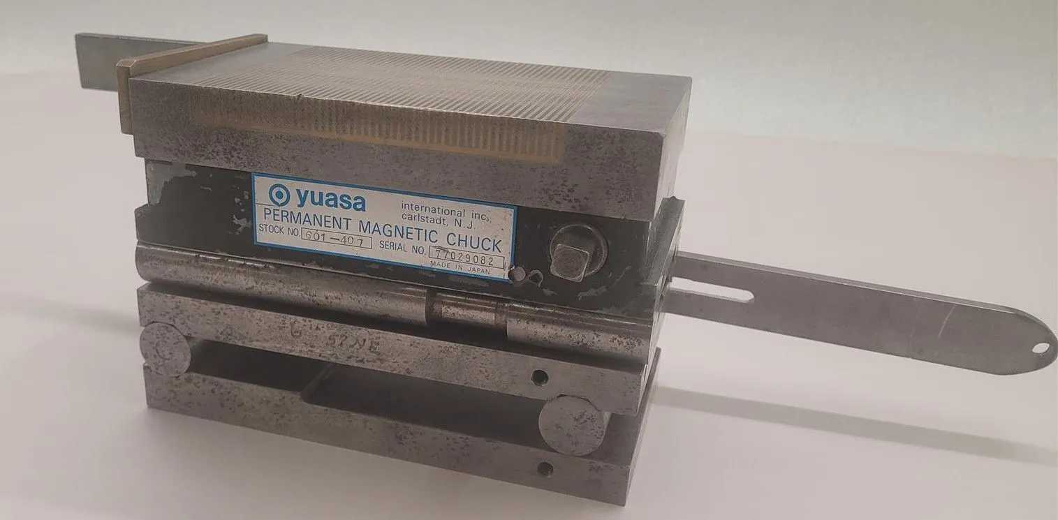 YUASA 601-407 PERMANENT MAGNETIC CHUCK (4"W X 7"L X 5"H) - MACHINE TOOLING