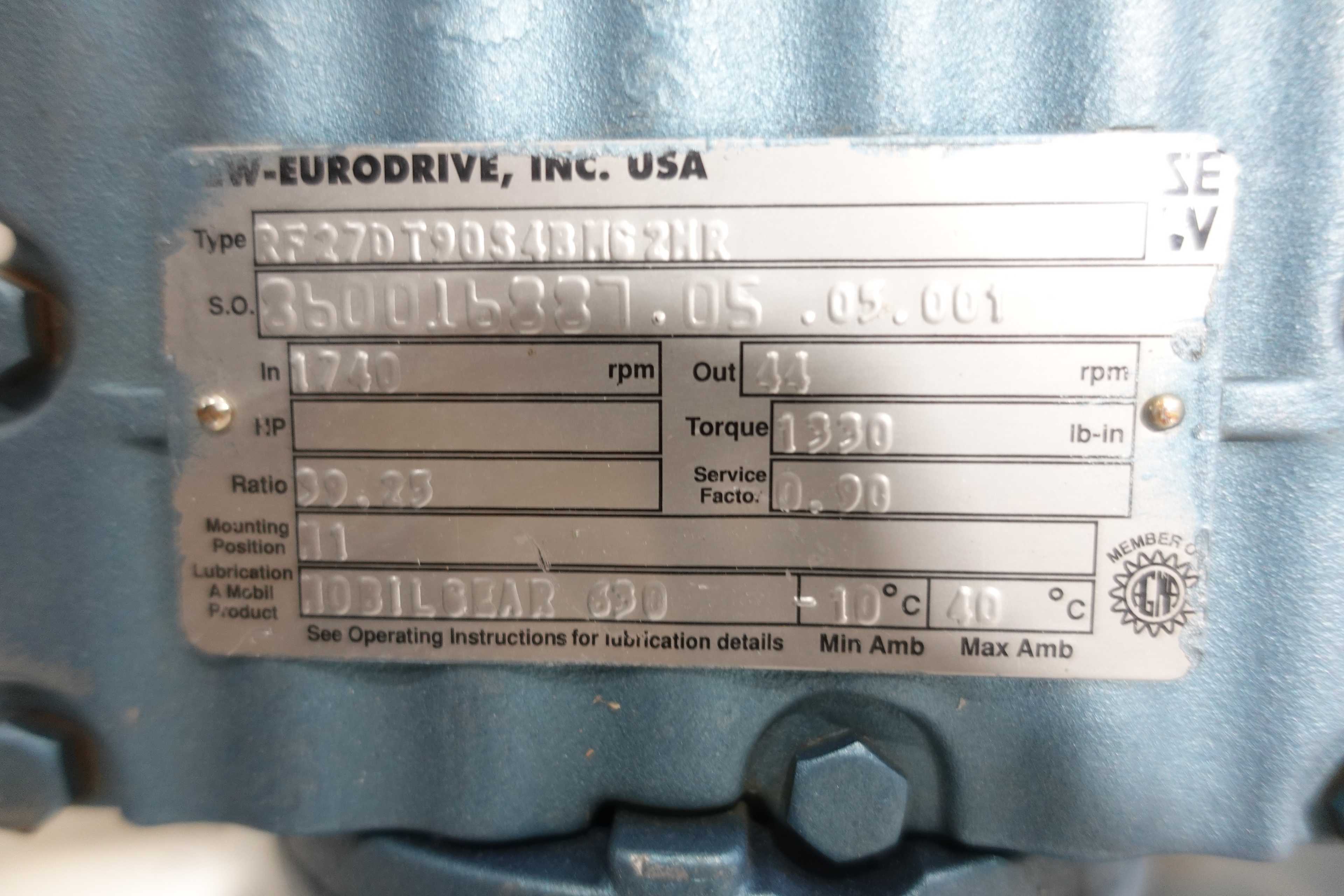 LOT OF 7 ASSORTED SEW EURODRIVE GEARMOTORS - GEARMOTOR