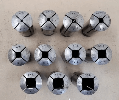 5C SQUARE COLLET SET (11 PCS), 1/8" TO 3/4" RANGE - MACHINE TOOLING