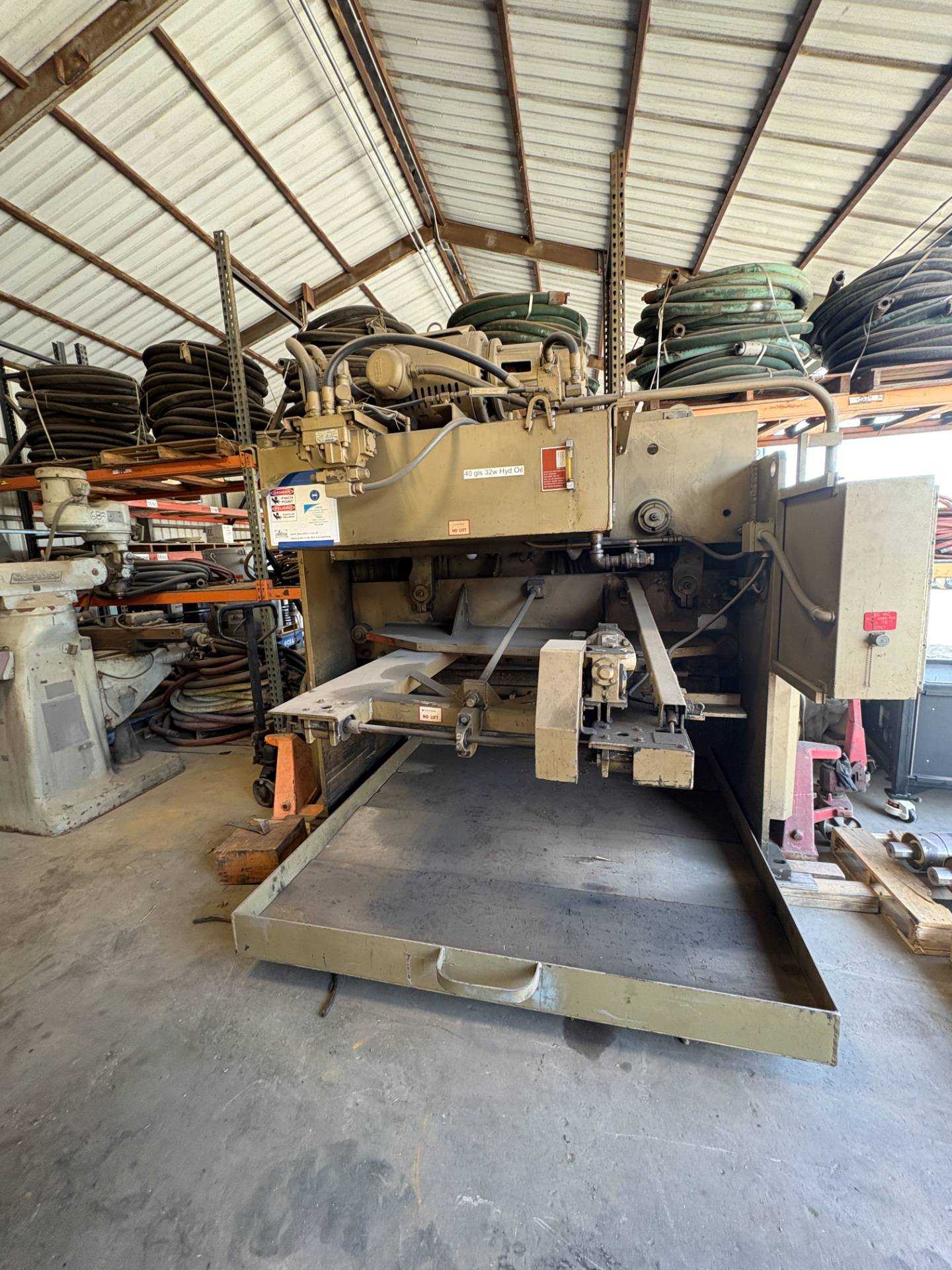 HTE MODEL 375-6A HYDRAULIC METAL SHEAR, 6FT X 3/8 INCH CAPACITY - METAL SHEARS