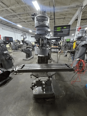 BRIDGEPORT SERIES 1 VERTICAL KNEE MILL, 1HP STEP PULLEY HEAD, 2 AXIS DRO, 9" X 42" TABLE - MILLING MACHINES