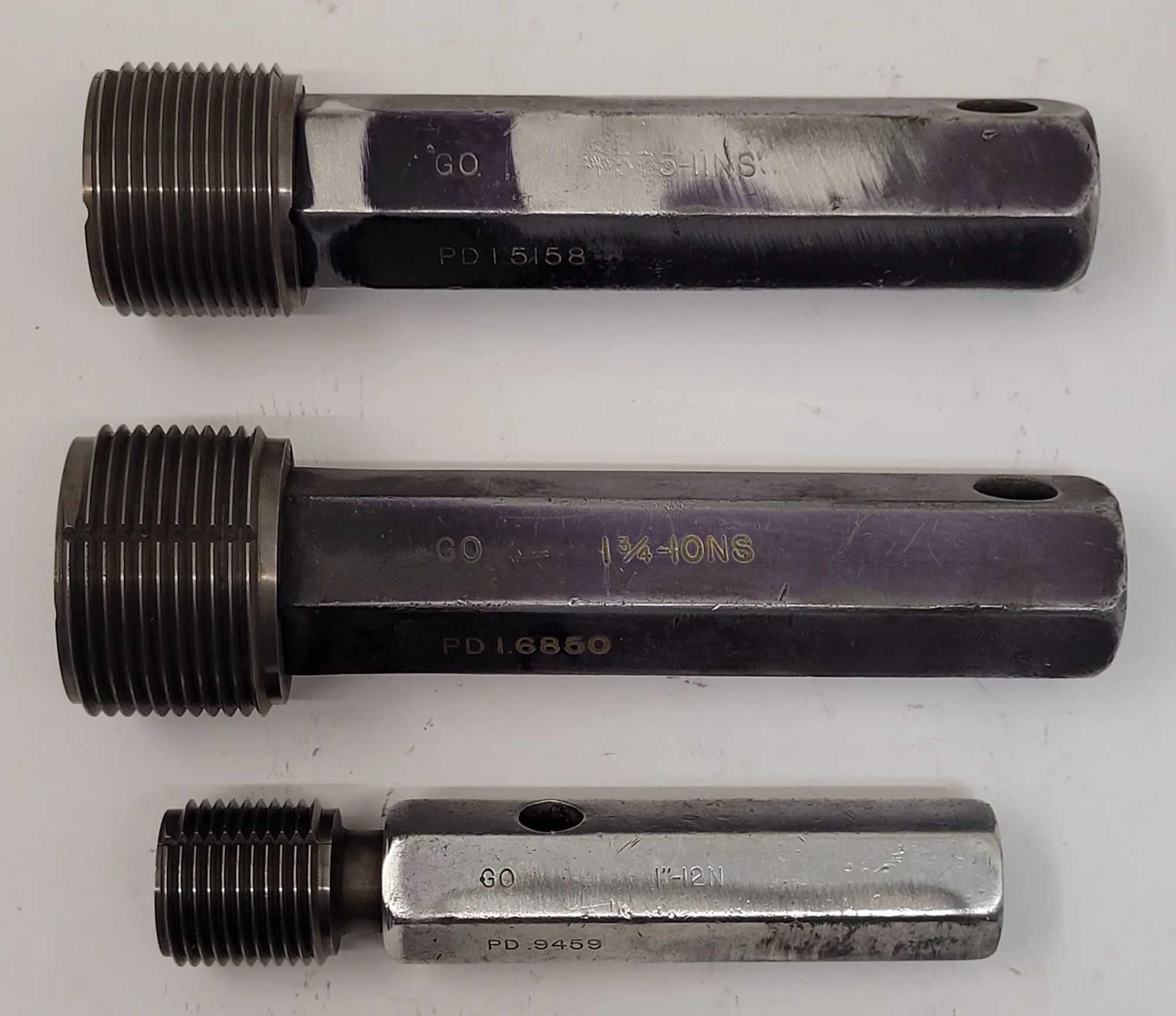 REPUBLIC GAGE CO. GO/NO GO PLUG GAUGE SET OF 3 - VARIOUS SIZES - MACHINE TOOLING