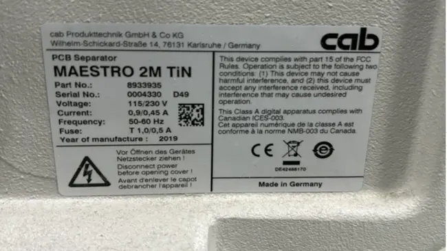 2019 CAB TECHNOLOGIES MAESTRO 2M TIN DEPANELING MACHINE - undefined