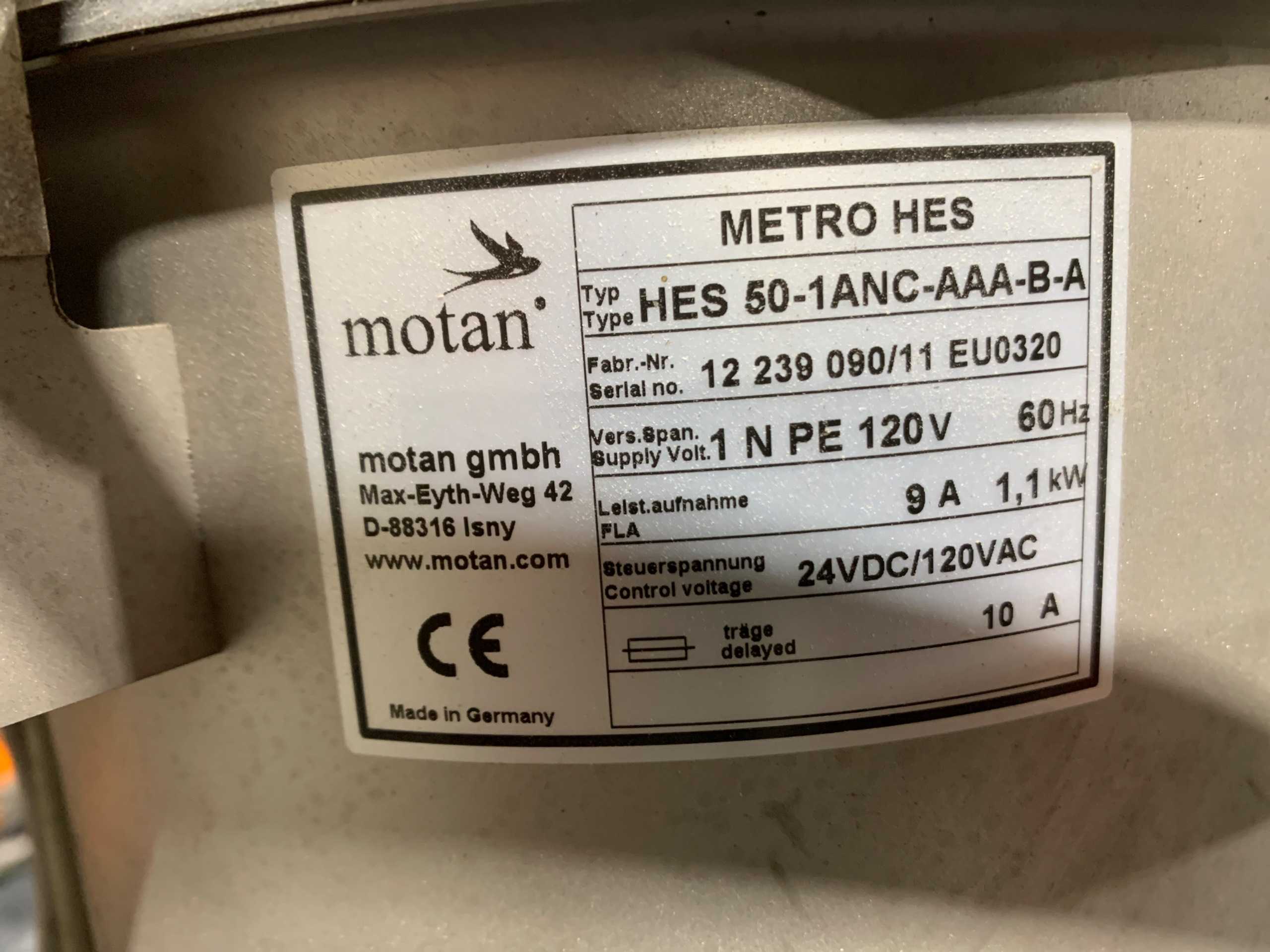 MOTAN METRO HES 50-1ANC-AAA-B-A MATERIAL LOADER - PLASTICS & RUBBER