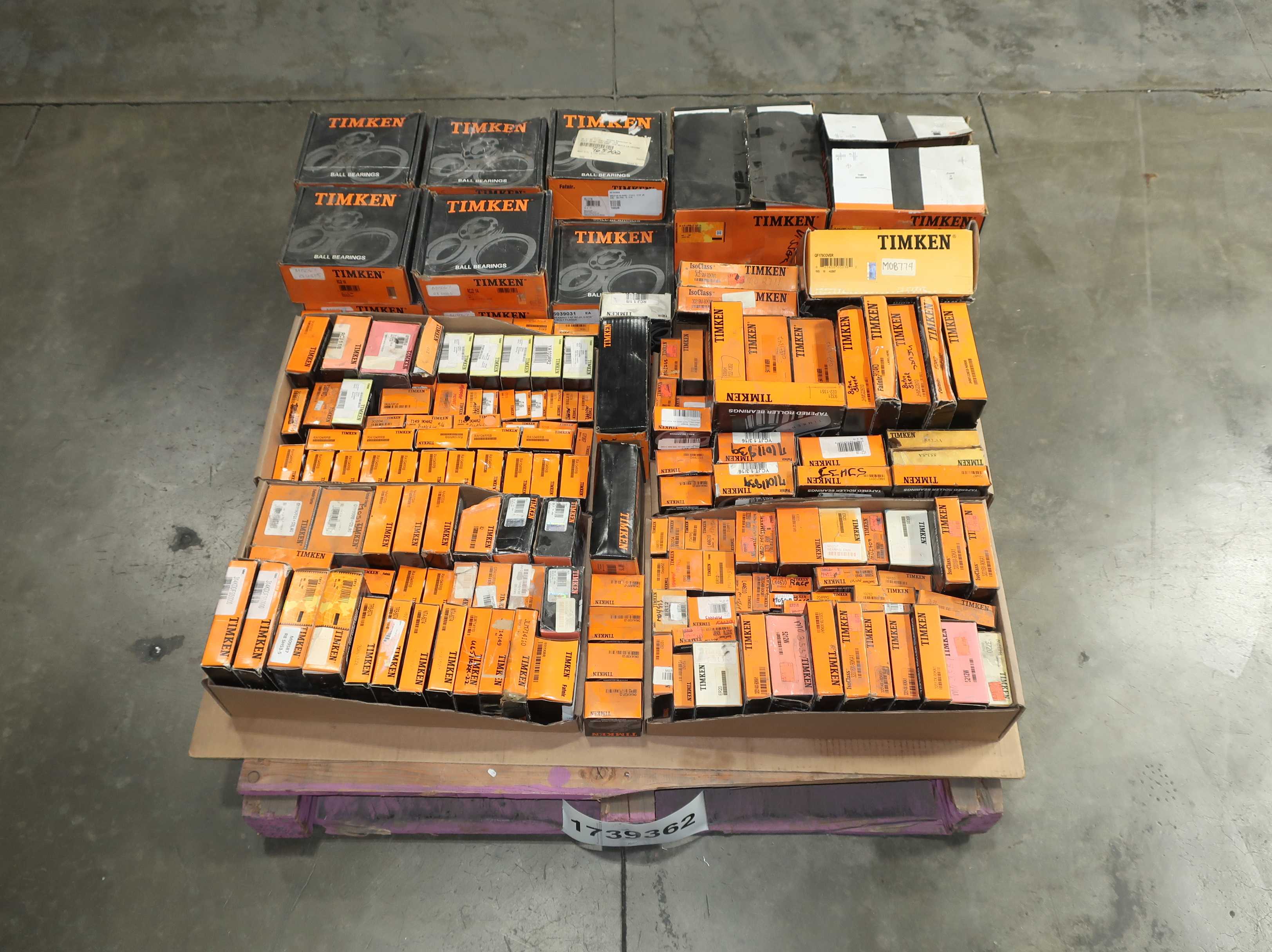 SKU 1739362 -PALLET OF ASSORTED TIMKEN BEARINGS, BALL, ROLLER, PILLOWBLOCK - BEARINGS