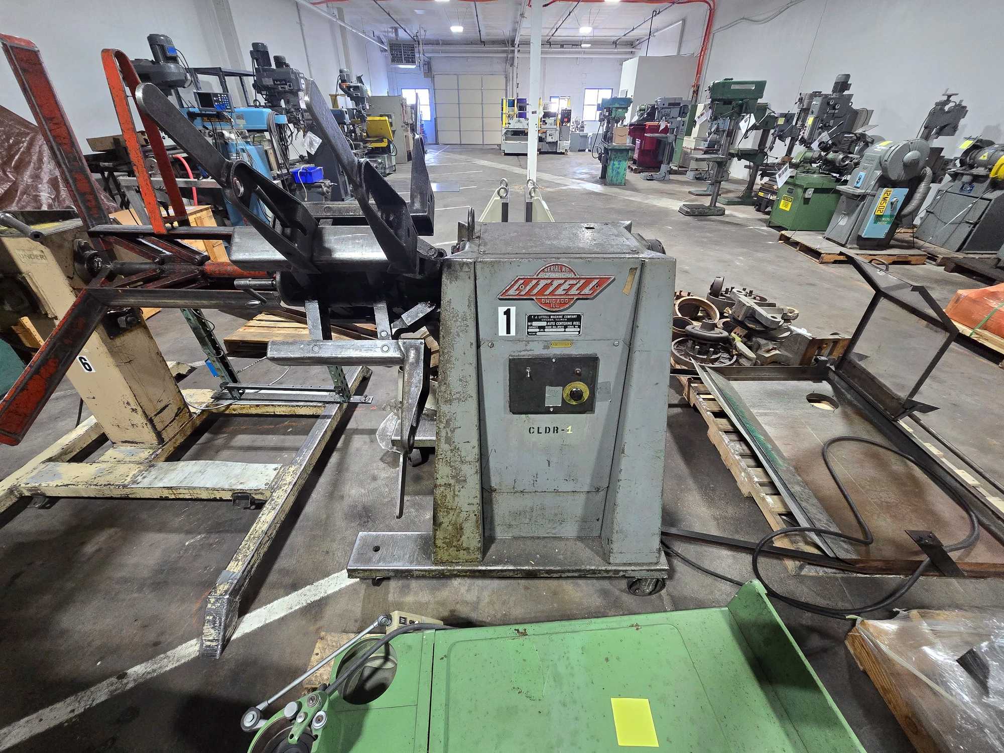 FJ LITTELL 20-12 COIL REEL DISPENSER, 2000 LBS CAP, 16" ID, 20" MAX D, 18" W, 120V - COIL STOCK REELS
