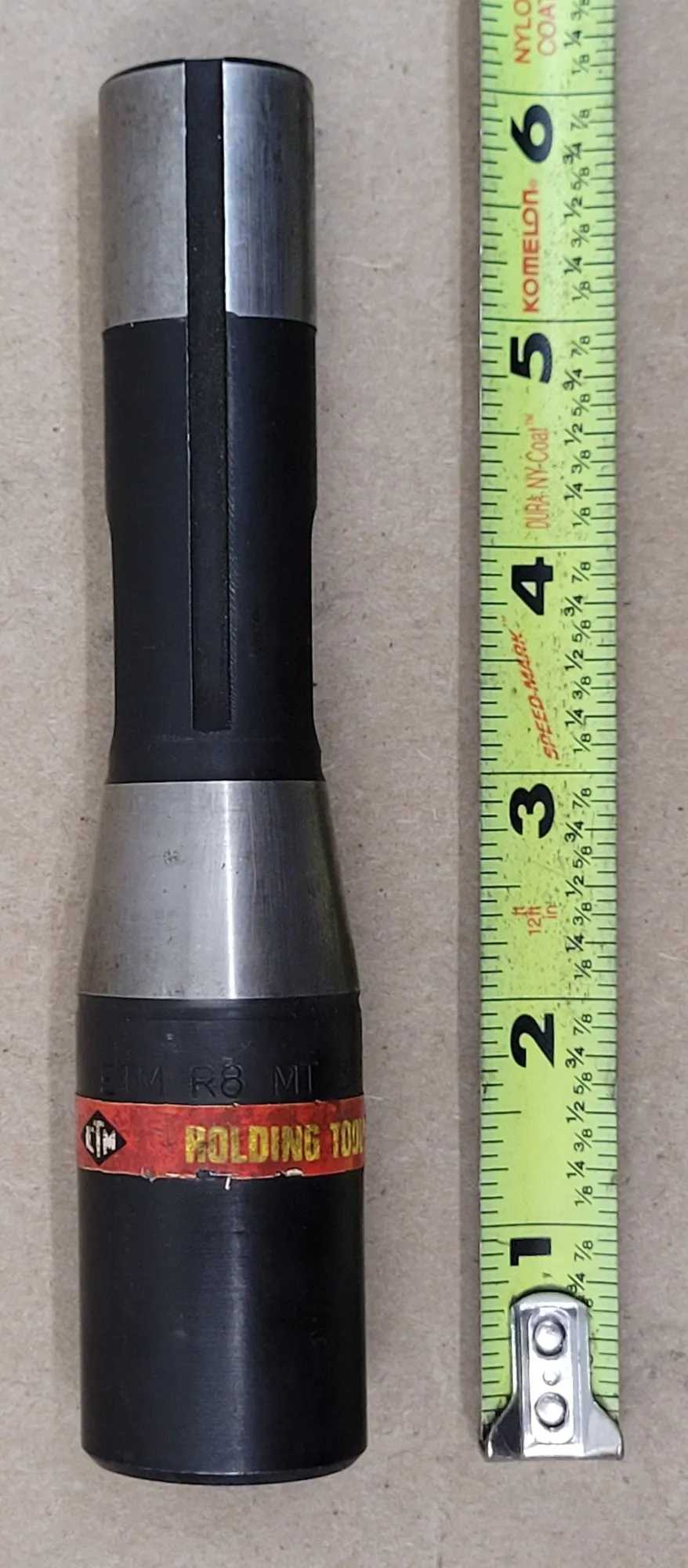ETM R8 TO MT3 ADAPTER HOLDER, 6" OAL, R8 OUTSIDE TAPER, MT3 INSIDE TAPER, 7/16"-20 THREAD - MACHINE TOOLING