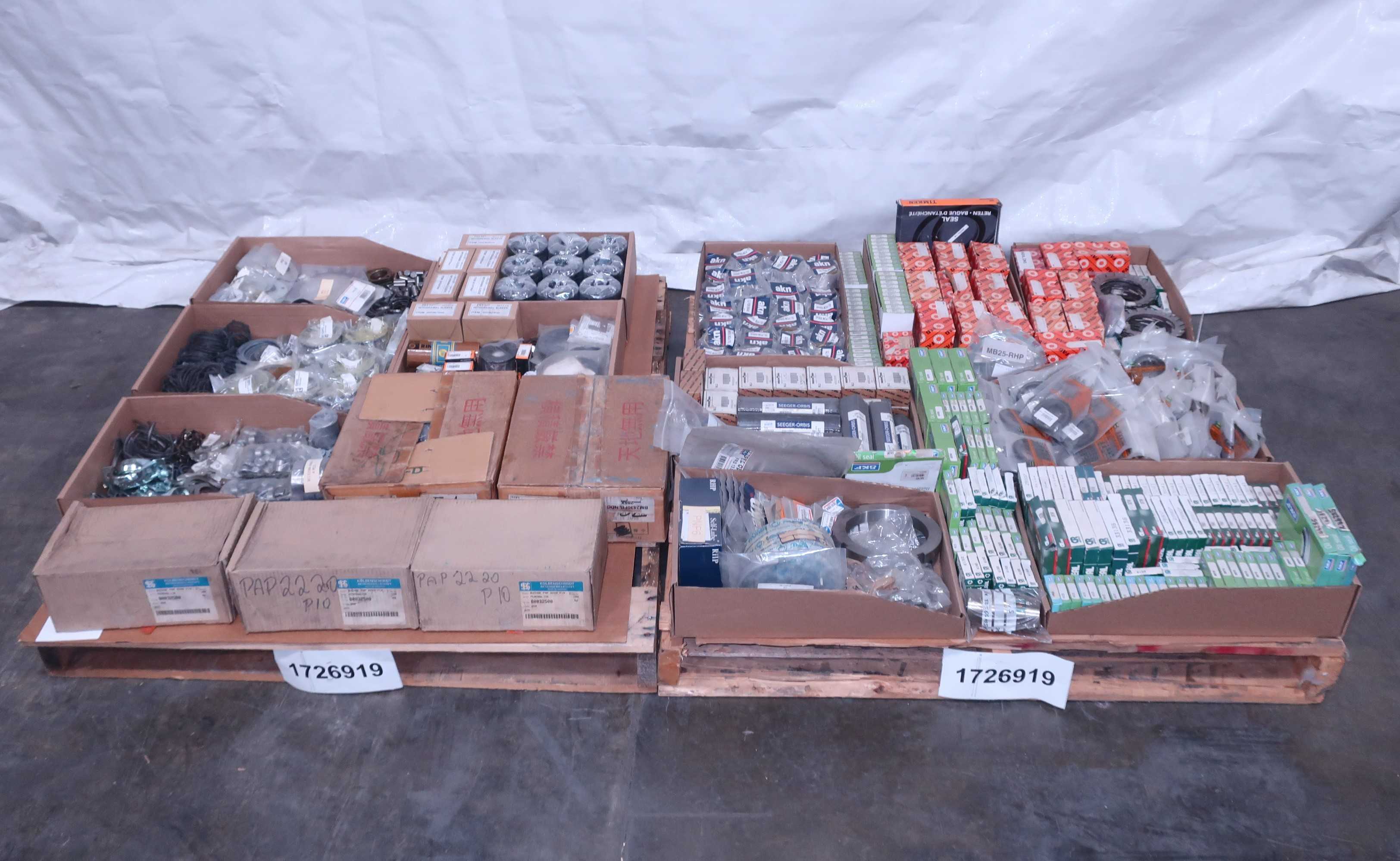 SKU 1726919 - 2 PALLETS OF ASSORTED BEARINGS PARTS - BEARINGS