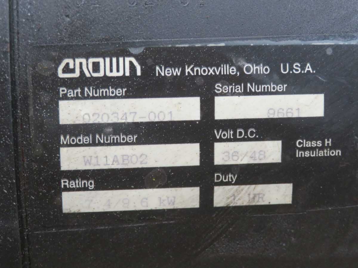 CROWN W11AB02 020347-001 DC DRIVE MOTOR, 36V/7.4KW POWER, 48V/8.6KW POWER - ELECTRIC MOTORS