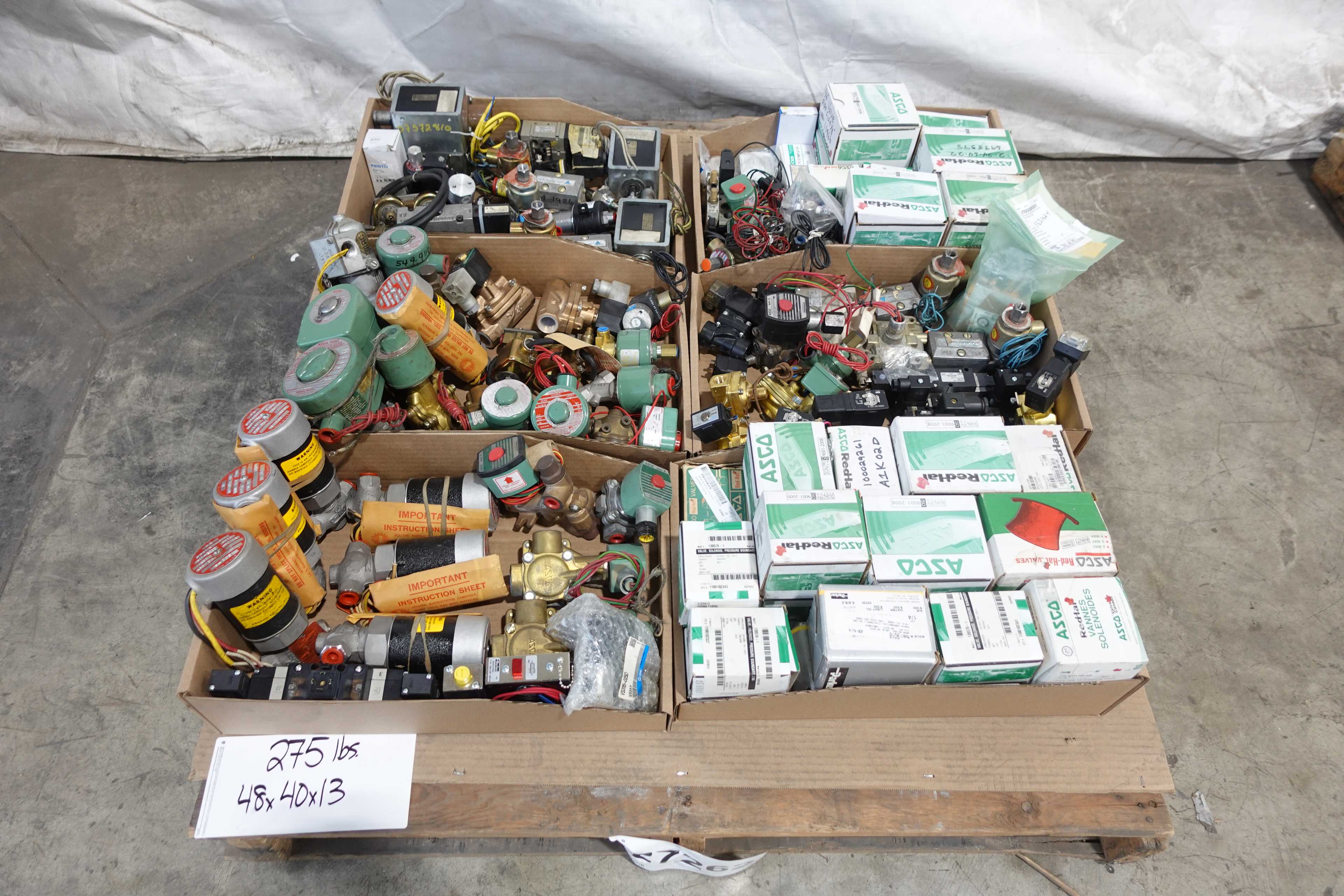 SKU 1727262 - PALLET OF ASSORTED SOLENOID VALVES, ASCO, NITRA, PARKER, SKINNER, ATKOMATIC - SOLENOID VALVE