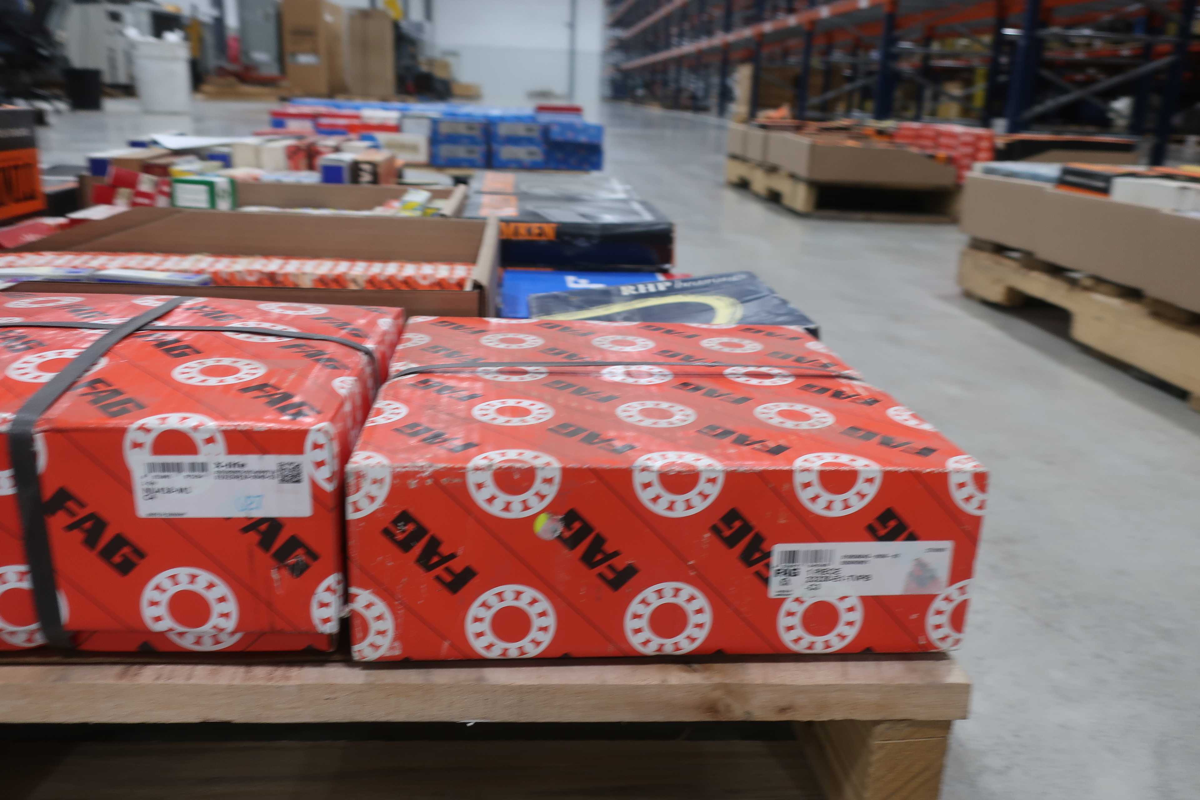 SKU 1738667 - PALLET OF ASSORTED BEARINGS, RBC, FAG, NSK, RHP, ASAHI, TIMKEN, SNR, INA, KOYO - BEARINGS
