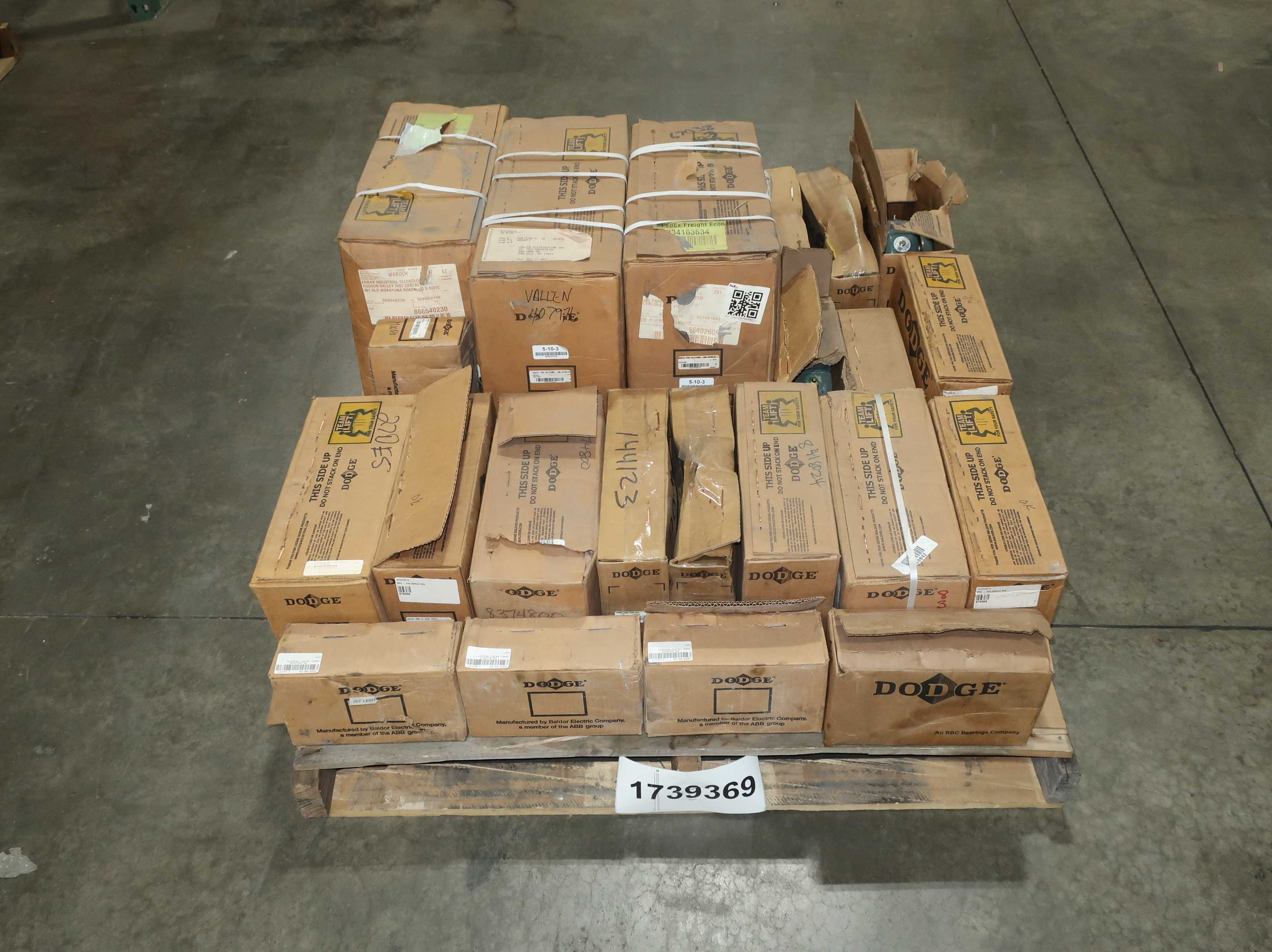 SKU 1739369 - PALLET OF ASSORTED DODGE PILLOW BLOCK BEARINGS