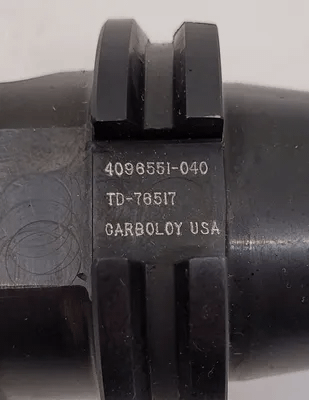CARBOLOY INDEXABLE END MILL W/ CAT 40 TAPER, OAL: 7.125”, PROJECTION: 4.250”, BODY DIAMETER: 2.00” - MACHINE TOOLING