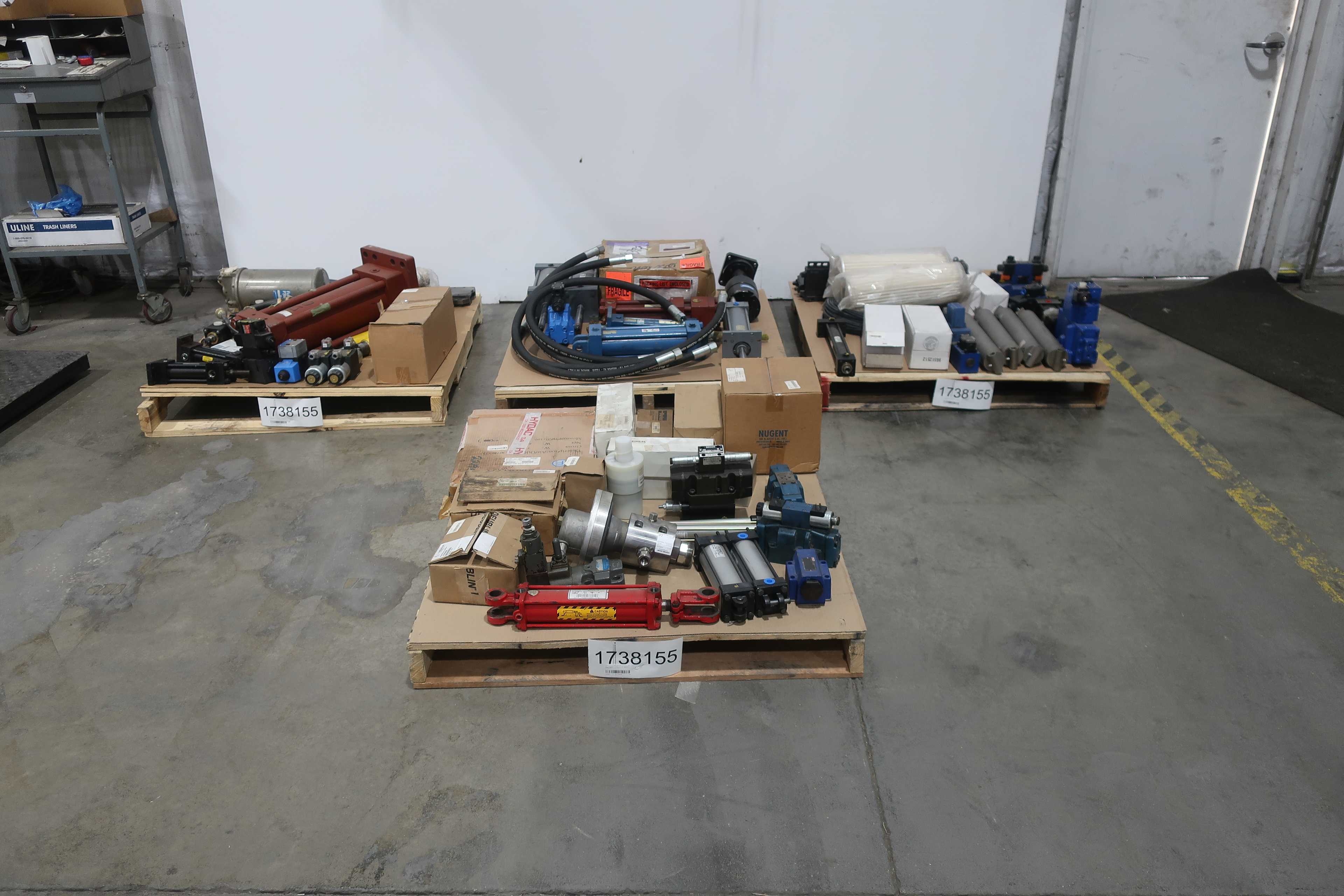 SKU 1738155 - 4 PALLETS OF ASSORTED HYDRALICS - HYDRAULIC PARTS