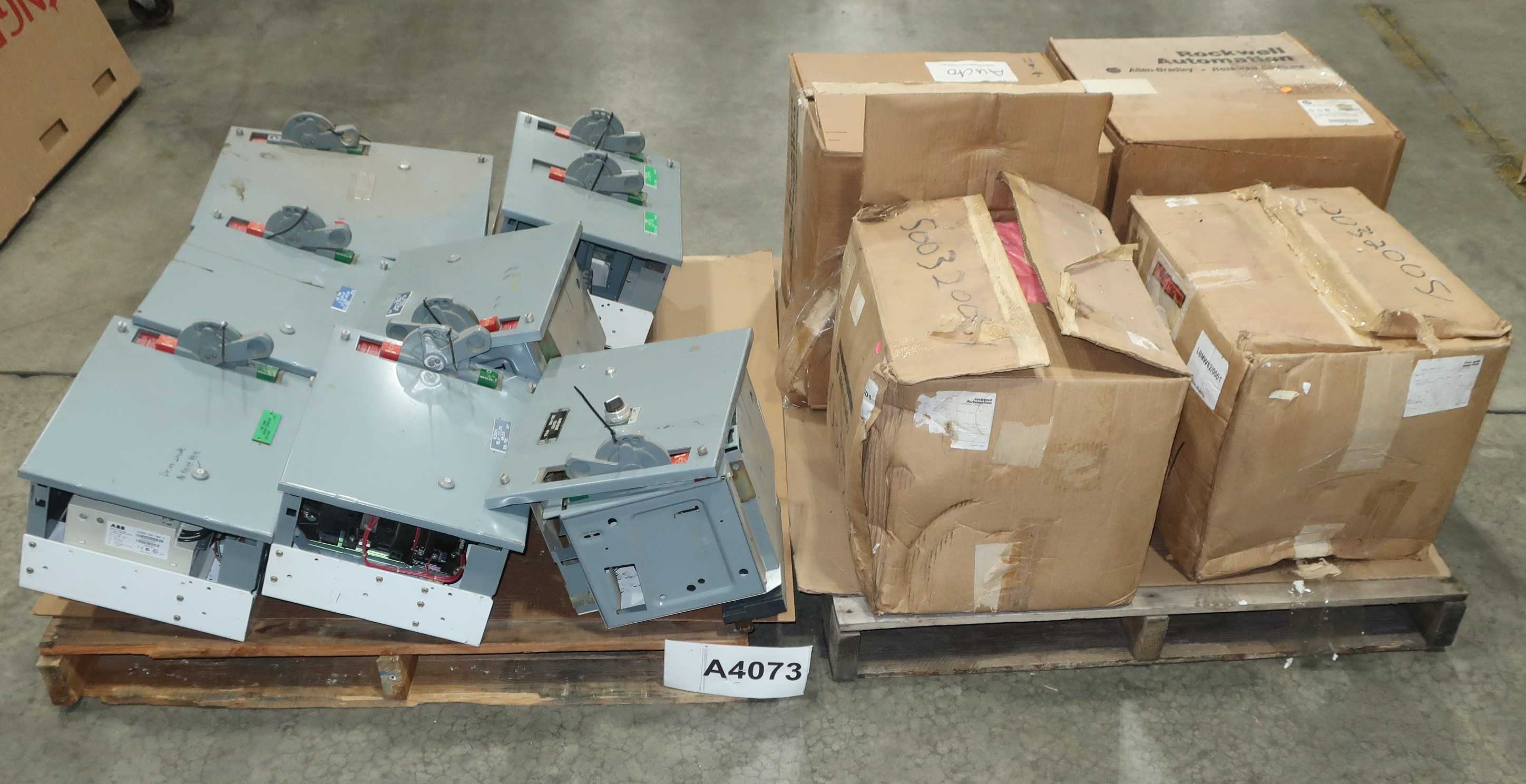 2 PALLETS OF ASSORTED MCC BUCKETS, ALLEN BRADLEY, ABB - MOTOR CONTROL CENTERS