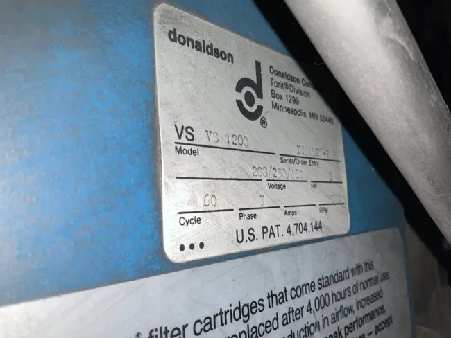 DONALDSON VS 1200 DUST COLLECTOR - undefined