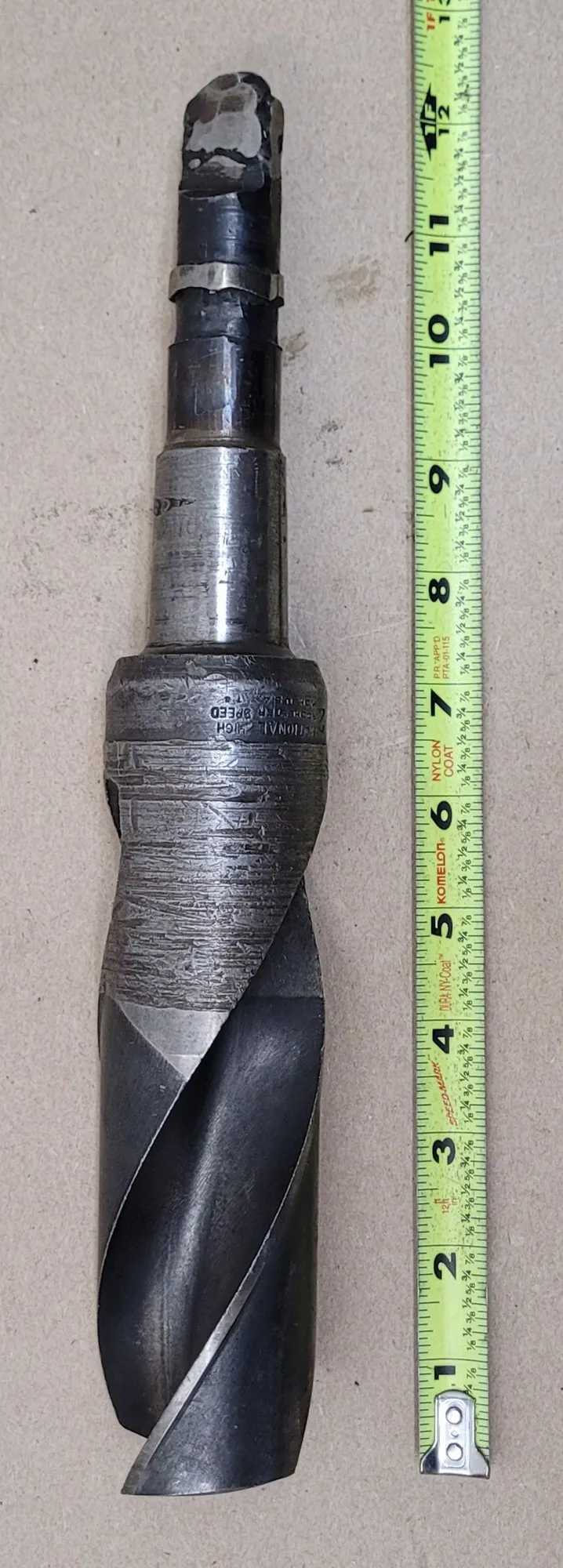 NATIONAL 2-INCH TWIST DRILL, 4MT SHANK, 12" OAL, 6" FLUTE, 5" SHANK, 2 SPIRAL FLUTES - MACHINE TOOLING