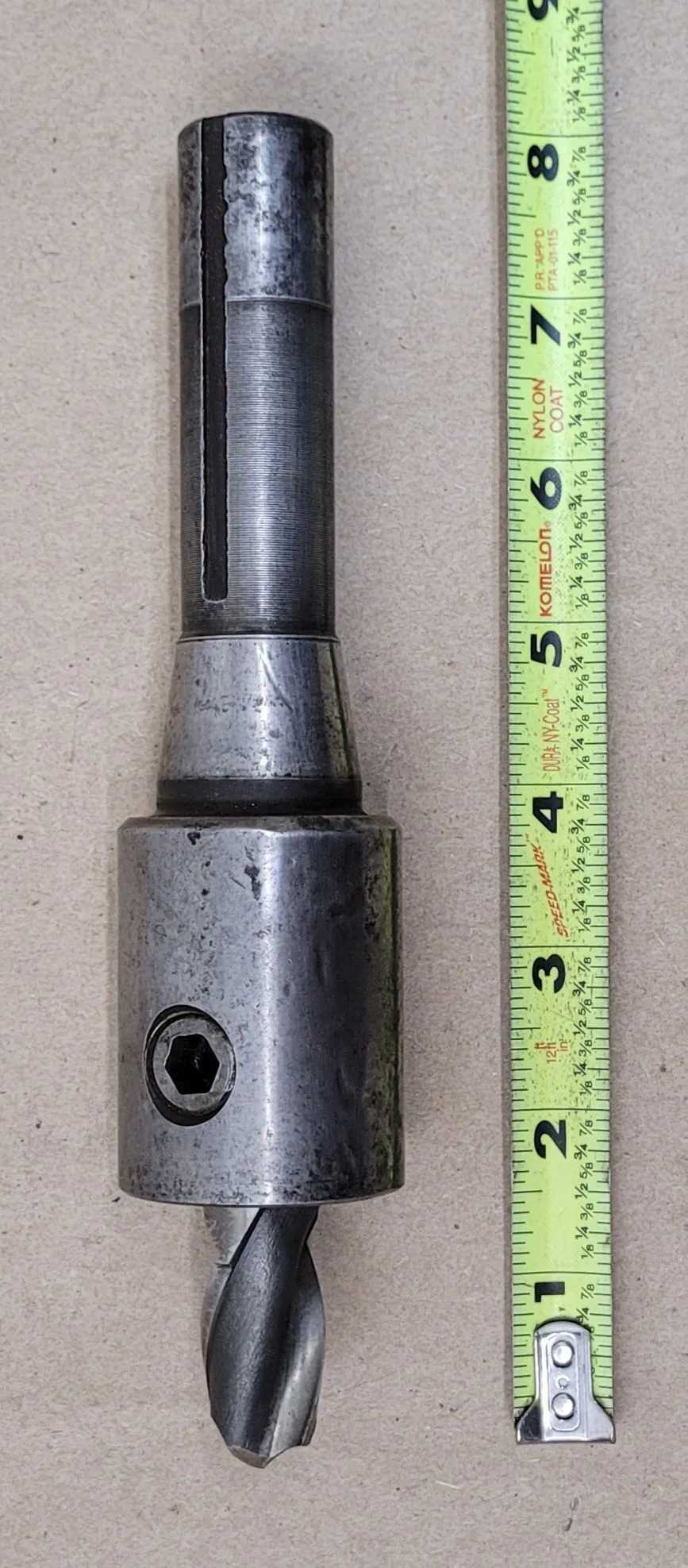 BRIDGEPORT R8 END MILL HOLDER, 3/4" DIAMETER, 8" LENGTH, WITH 2-FLUTE 1-1/2" END MILL - MACHINE TOOLING