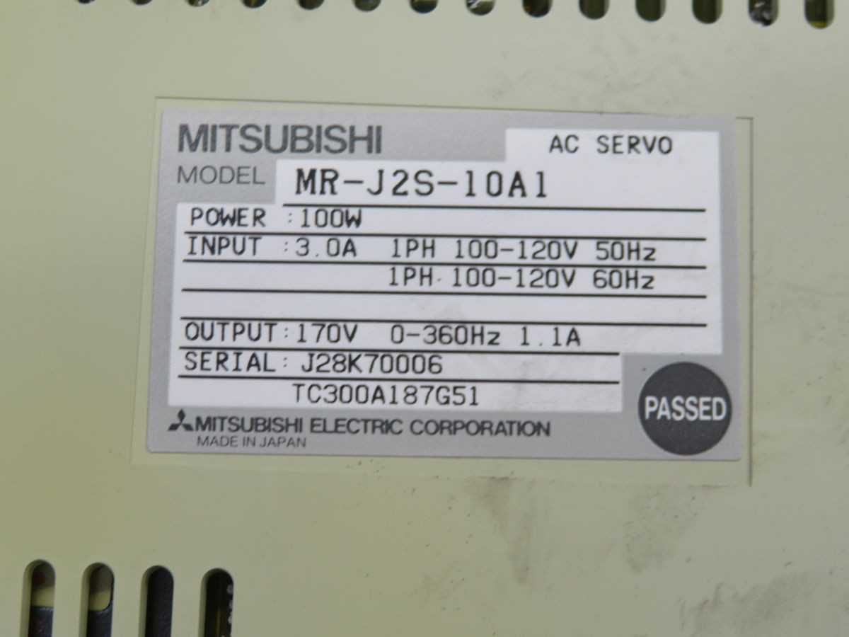 MITSUBISHI MR-J2S-10A1 AC SERVO DRIVE BH0563 - SERVO