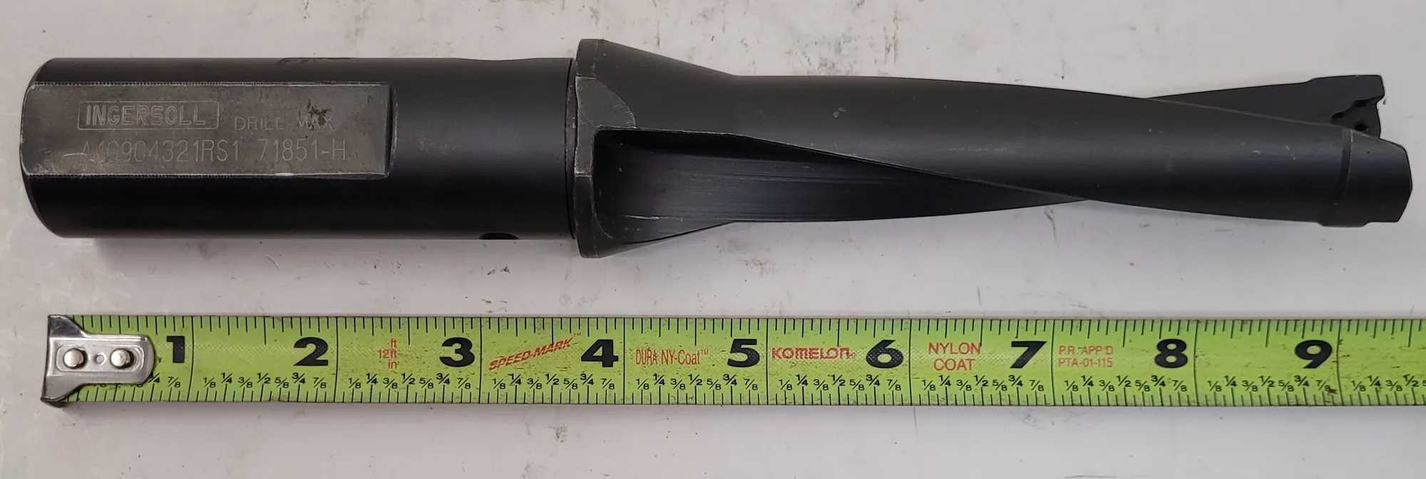 INGERSOLL CARBIDE INSERT DRILL A10904321RS1, 1-1/16" CUT DIA, 1-1/4" SHANK, COOLANT THRU - MACHINE TOOLING