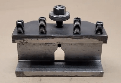 LATHE TOOL POST HOLDER 3-1/4” H X 6” L X 2-3/8” W, WEDGE 2-3/4”, CAPACITY 2-1/8” - MACHINE TOOLING
