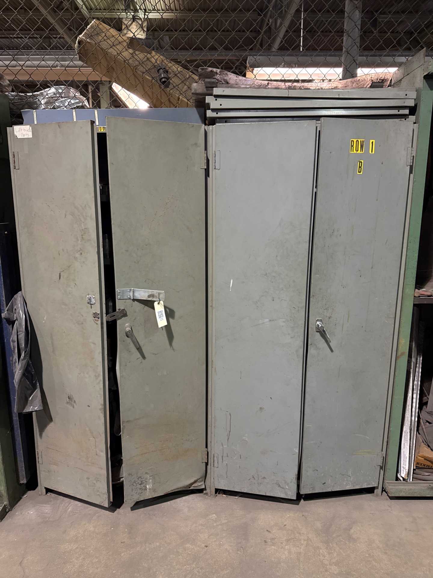 BULK QTY OF STORAGE CABINETS WITH PIPE FITTINGS - FREE STANDING STORAGE CABINET