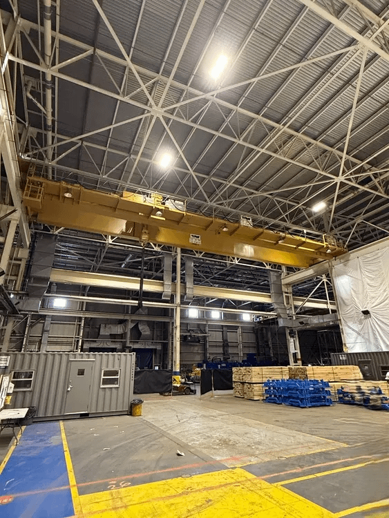 BRADLEY BRIDGE CRANES, 28 TON DOUBLE GIRDER WITH HOIST, 91’ SPAN - BRIDGE CRANE