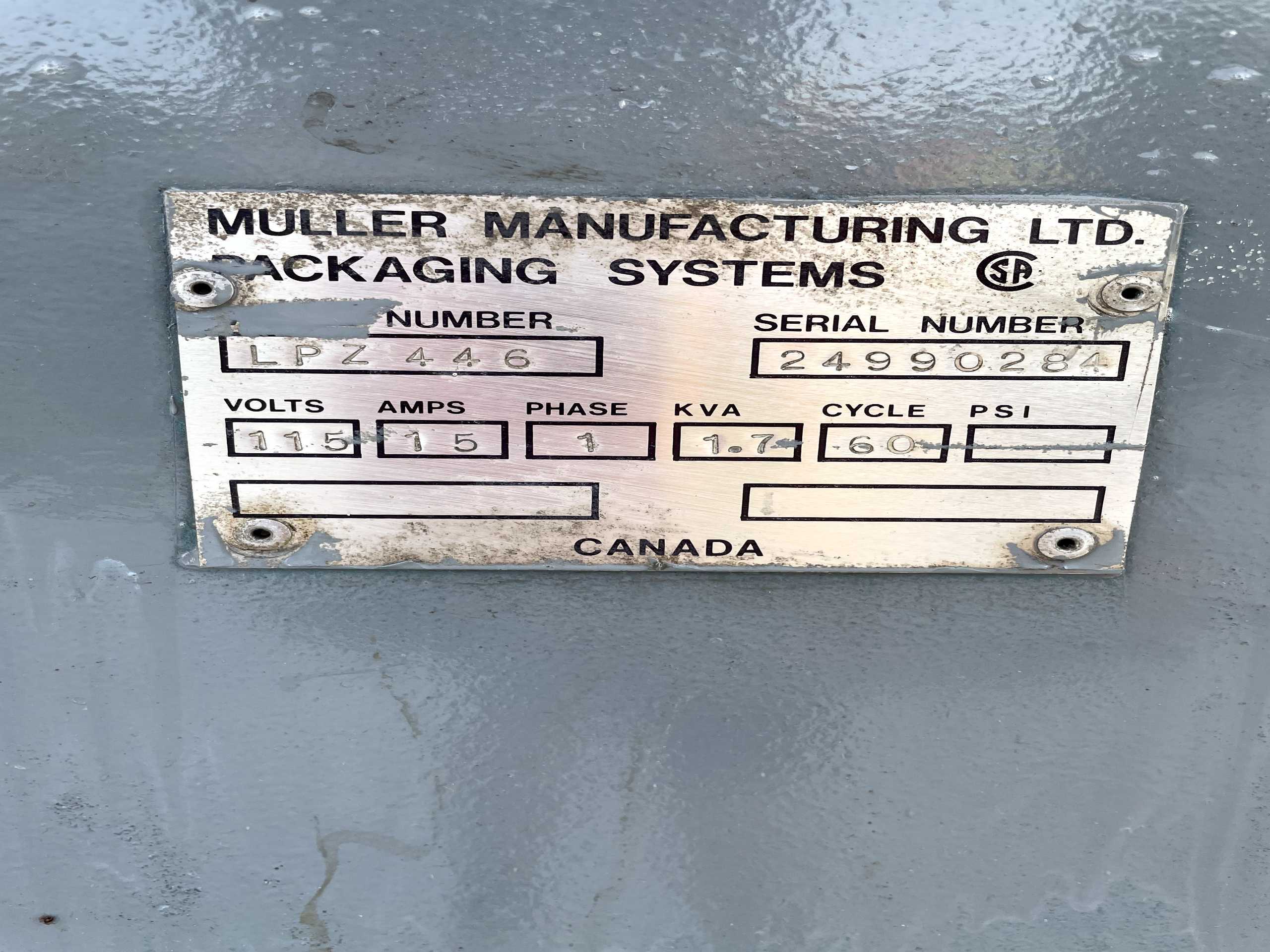 MULLER MANUFACTURING LPZ446 TURNTABLE WITH DRIVE - PACKAGING MACHINERY