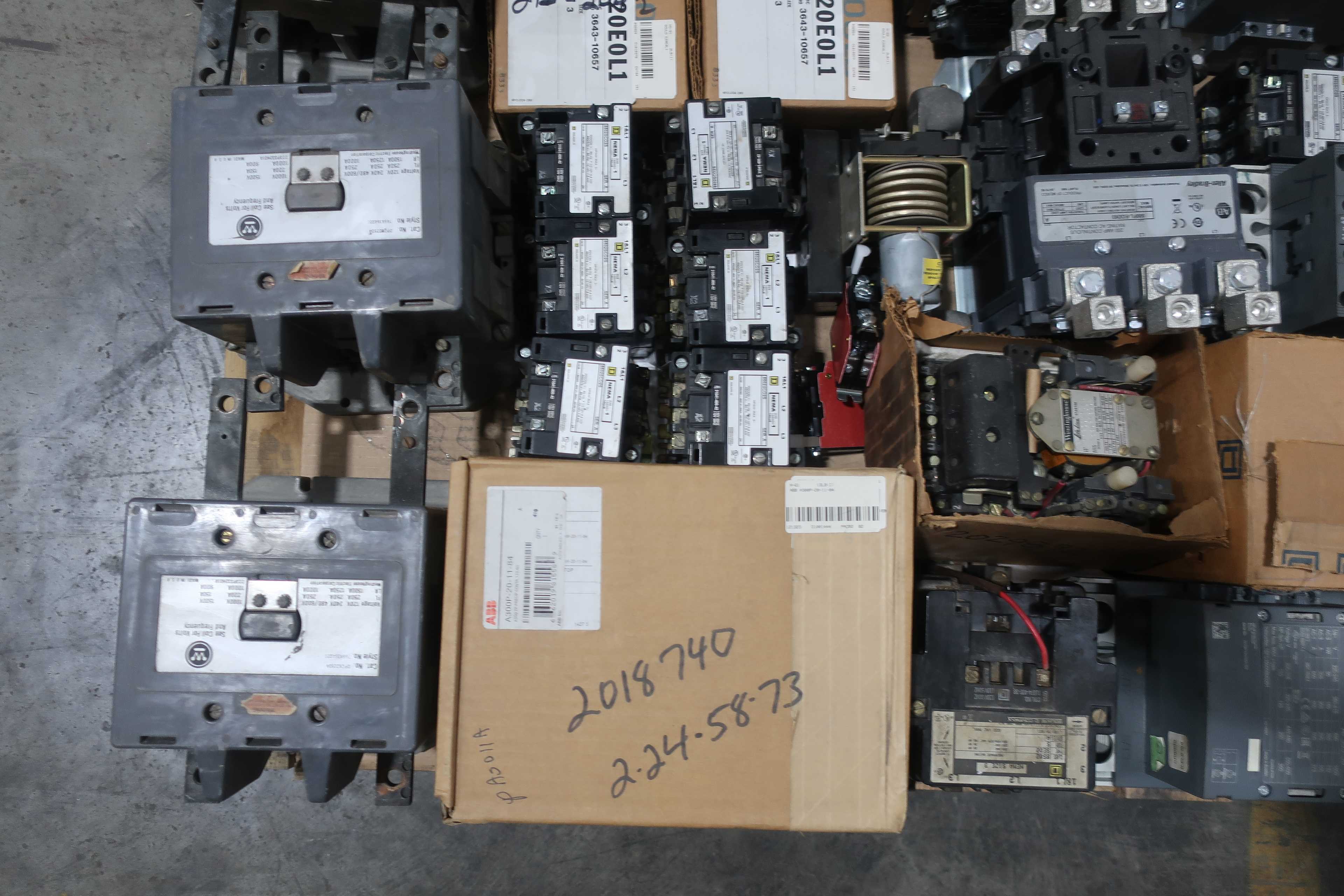 SKU 1732539 - 2 PALLETS OF ASSORTED STARTERS, OVERLOAD RELAYS, AND CONTACTORS - ELECTRICAL COMPONENTS