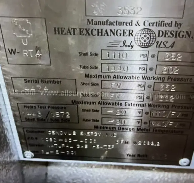 2013 2.5" 90 FT² DOUBLE PIPE EXCHANGER - undefined