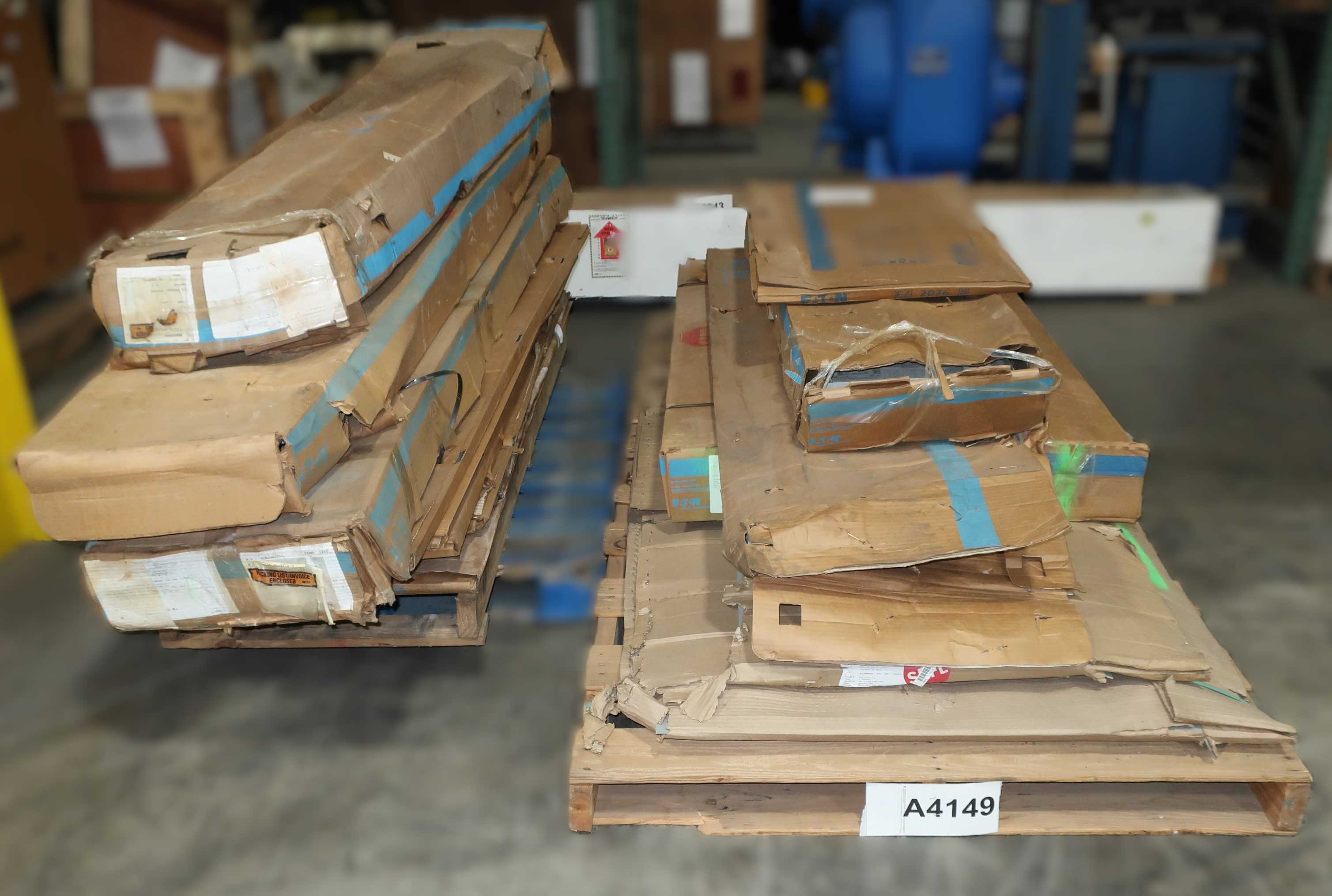 2 PALLETS OF ASSORTED EATON SWITCHBOARD PANELS, PANEL DOORS - INDUSTRIAL PARTS