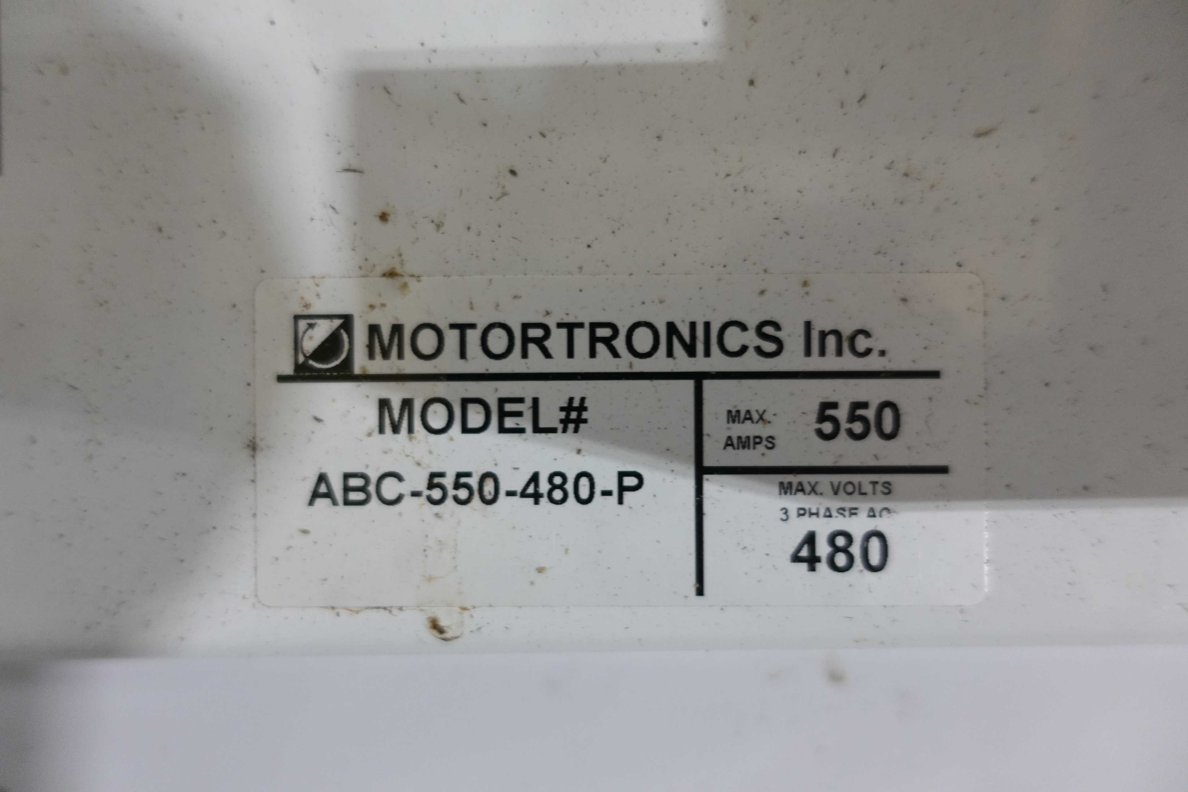 LOT OF 2 MOTORTRONICS ABC-550-480-P SOLID STATE AC MOTOR CONTROL CABINETS, 480V - CONTROL CABINETS