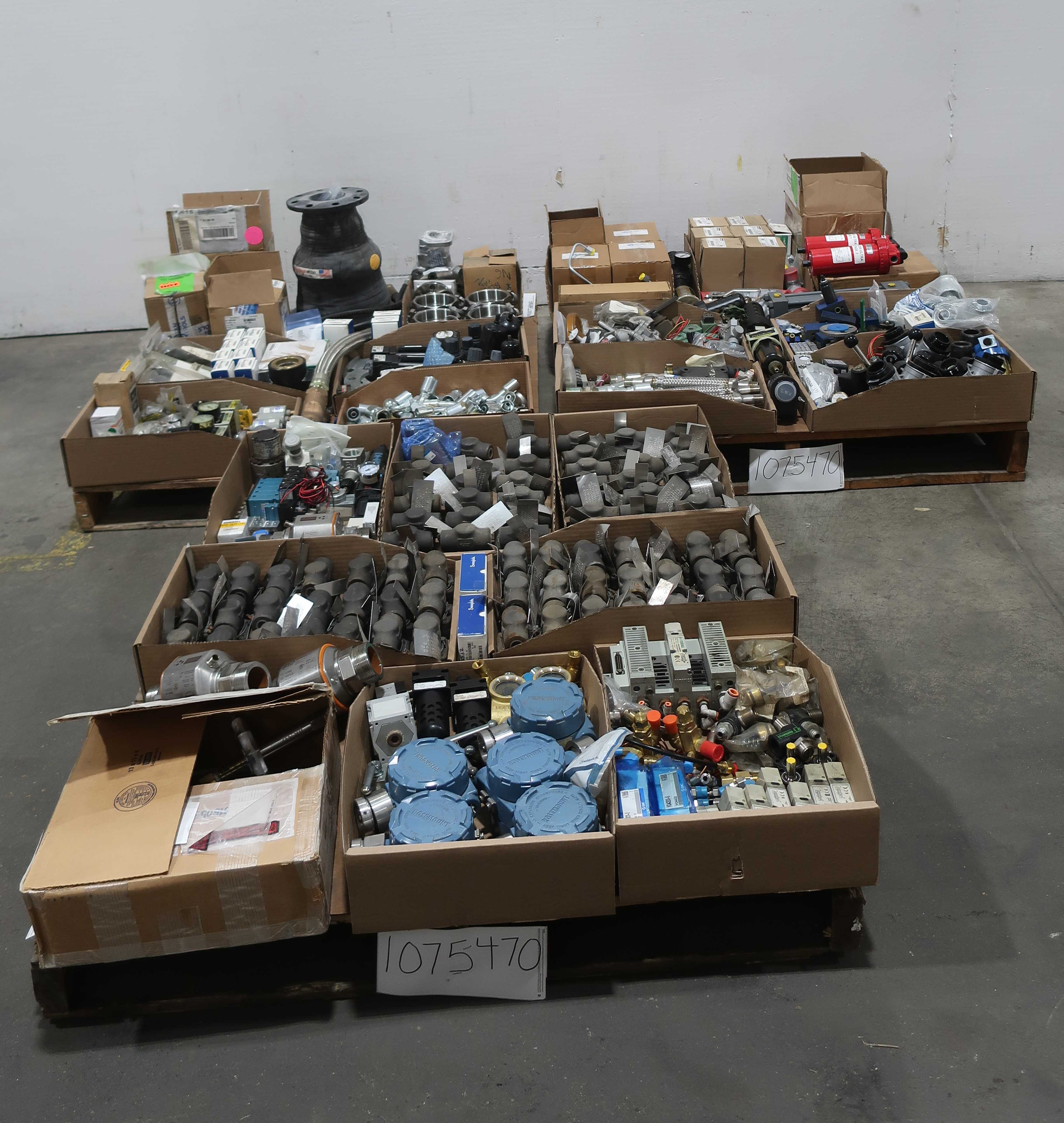 3 PALLETS OF ASSORTED VALVES AND PARTS - VALVE PARTS & ACCESSORIES