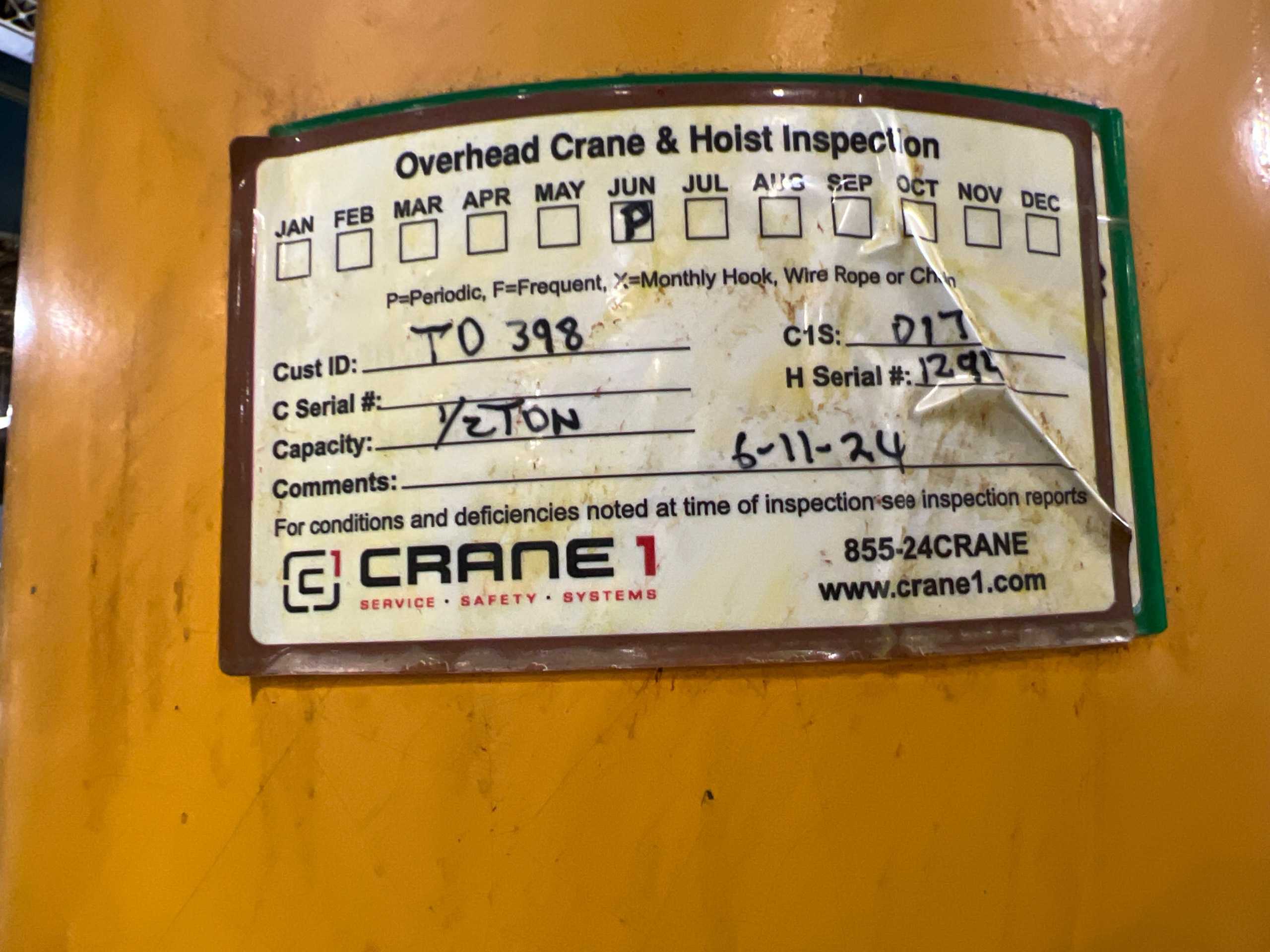 ABELL-HOWE OVERHEAD CRANE - OVERHEAD CRANE