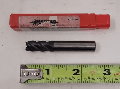 ACCUPRO 4 FLUTE CARBIDE SQUARE END MILL, .375" CUTTER DIAMETER, 2.5" OAL, TICN COATING, 20 PCS - MACHINE TOOLING