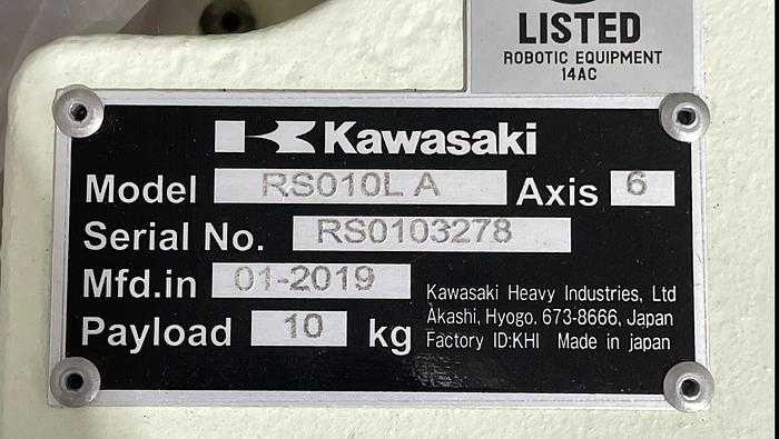 2019 KAWASAKI RS010L ARTICULATED ROBOT, 10KG PAYLOAD, 1925MM REACH, E01 CONTROLLER - ARTICULATED ROBOTS